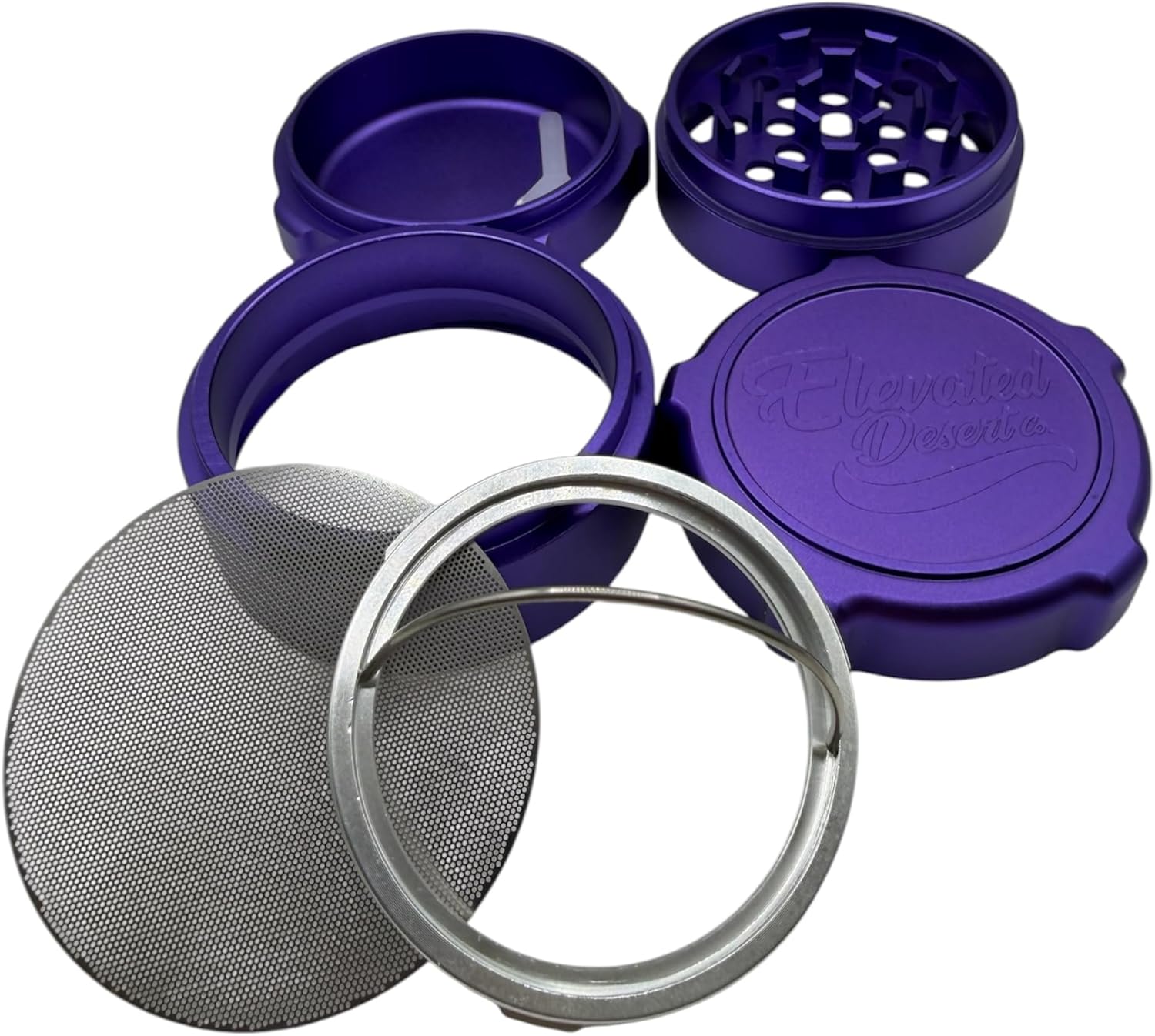 Zenith 61mm Modular Mill – 4-Piece CNC Aluminum Spice Grinder Mill, Magnetic Lid. (Amethyst Purple)