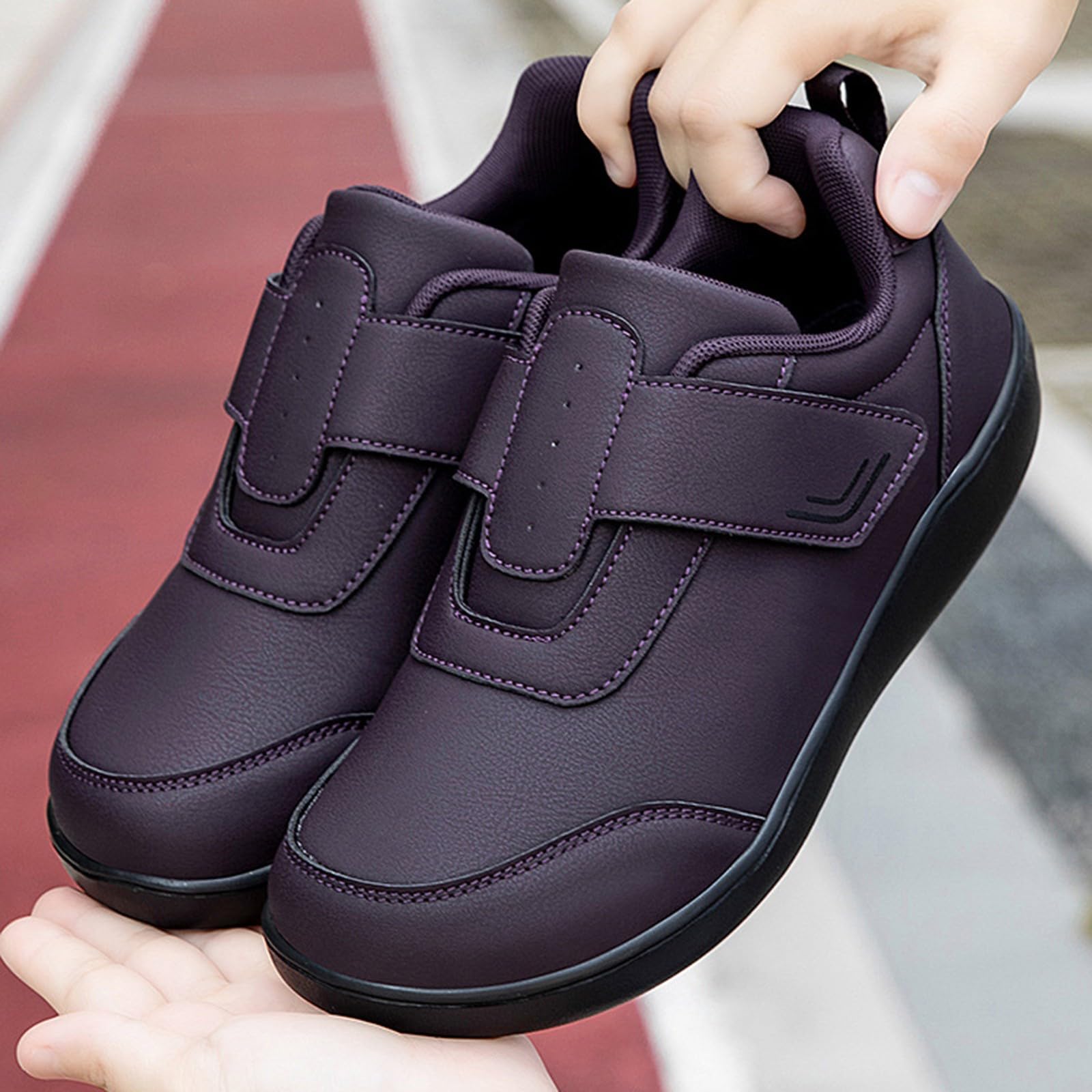 Chaussons Homme Hiver Chaud Fantaisie Chaussures en Cuir Grande Taille pour Le Printemps et l'automne, modèle à Bout Large sans Lacets, Confortables pour la Marche, idéales Sandales Homme Taille 6