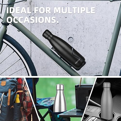 Miniatura 7 de Botella de Agua Aislada, Paquete de 2-17oz Botellas de Agua de Acero Inoxidable con Tapa con Popote, Botellas de Agua Deportivas de Metal para