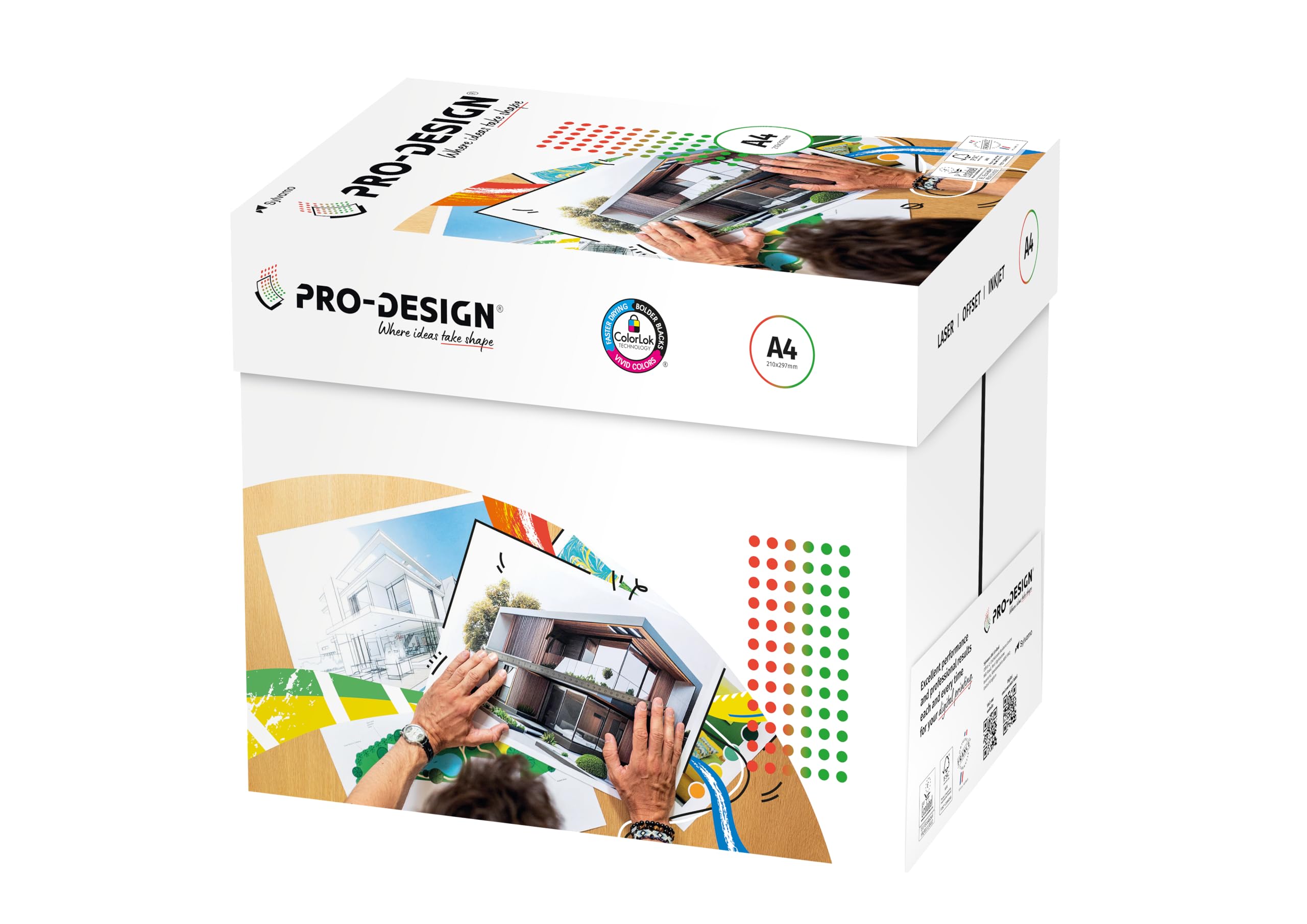 Papier A4 Pro-Design 90g – Blancheur Élevée CIE 168 – Lot De 2 Ramettes 500 Feuilles – Impression Laser & Jet D’Encre Premium