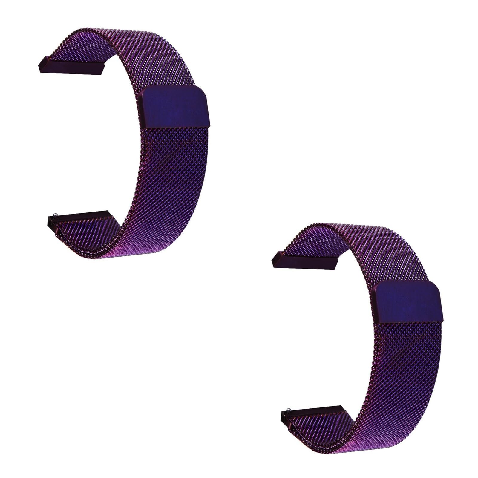 2 Cinturini Orologio Milano Magnetici Acciaio 304 – Vestibilità 22mm, Colore Nero + Blu