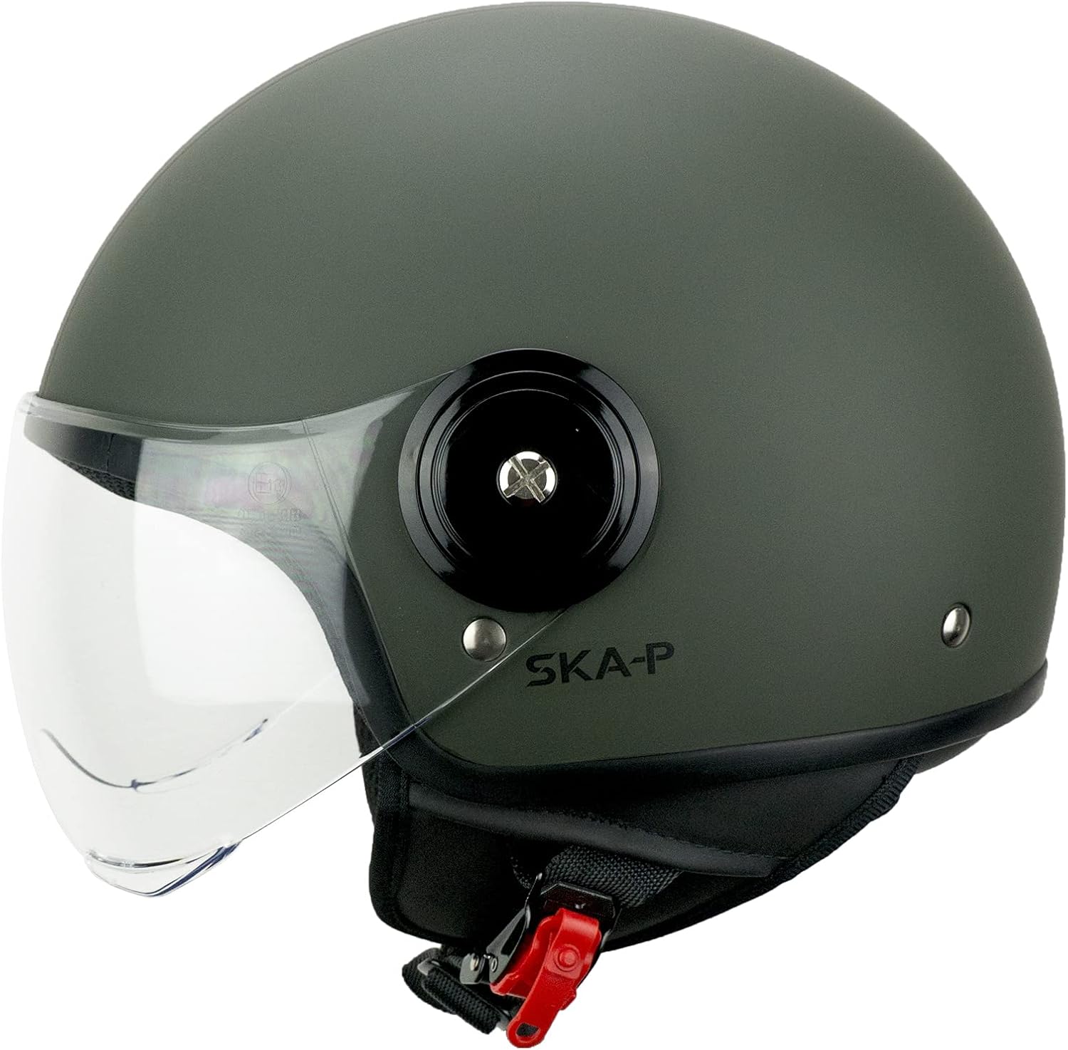 SKA-P Casco demi jet visiera lunga 1WH WOLLI MONO 57cm M Bianco lencicol  Auto e Moto Jet e Demi-Jet