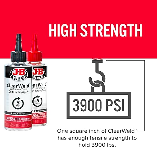 Miniatura 6 de J-B Weld Pro Size ClearWeld - Juego de epoxi de 5 minutos