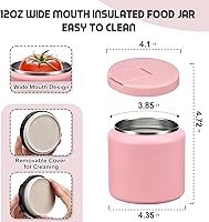 Vista 4 de Termo de sopa de 26 onzas para comida caliente para niños con tapa de hebilla, frasco de comida aislado al vacío de boca ancha a prueba de fugas