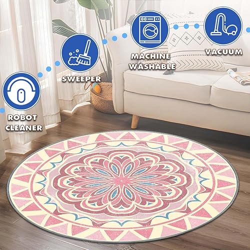 Miniatura 6 de Tapete para silla de oficina de pelo corto, antideslizante, que reduce el ruido, tapete redondo de 47 pulgadas, tapete decorativo para oficina y