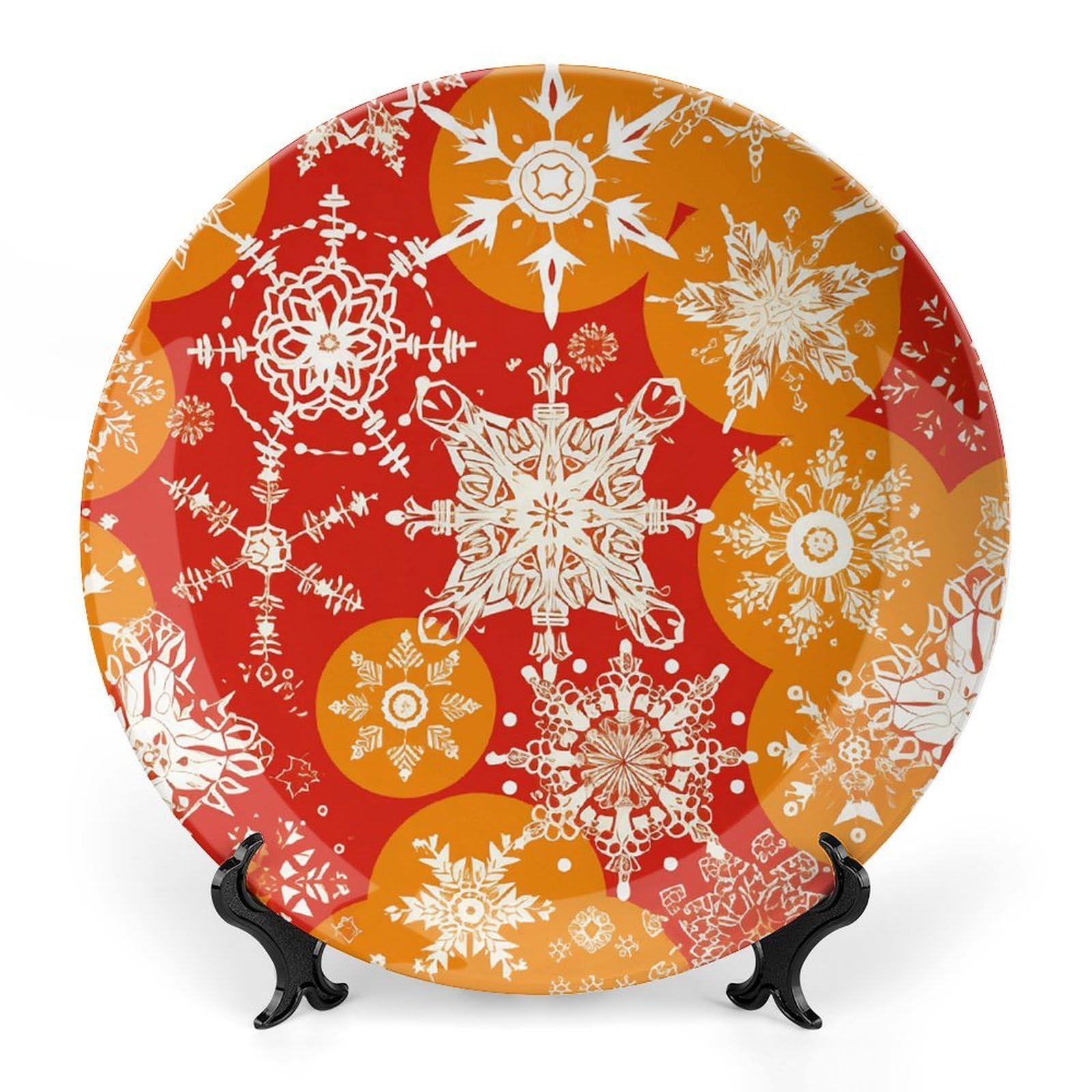 Plato decorativo de cerámica impreso con soporte para mesa de salón y pasillo