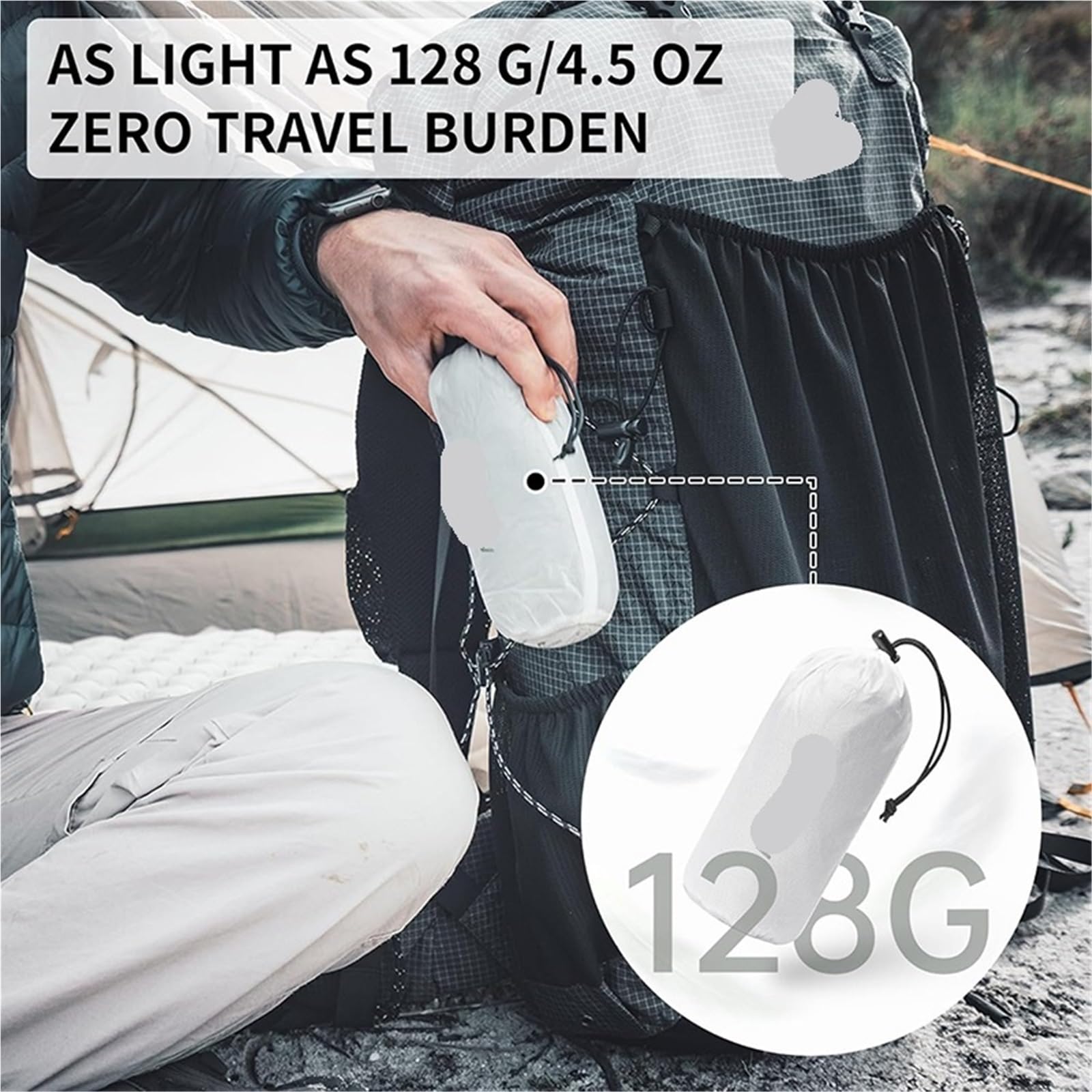 Śpiwór outdoorowy, 128g Wkładka Ultralekki Letni Śpiwór Pokrowiec Przenośny Na Zewnątrz Podróże Piesze Wycieczki Na Kemping