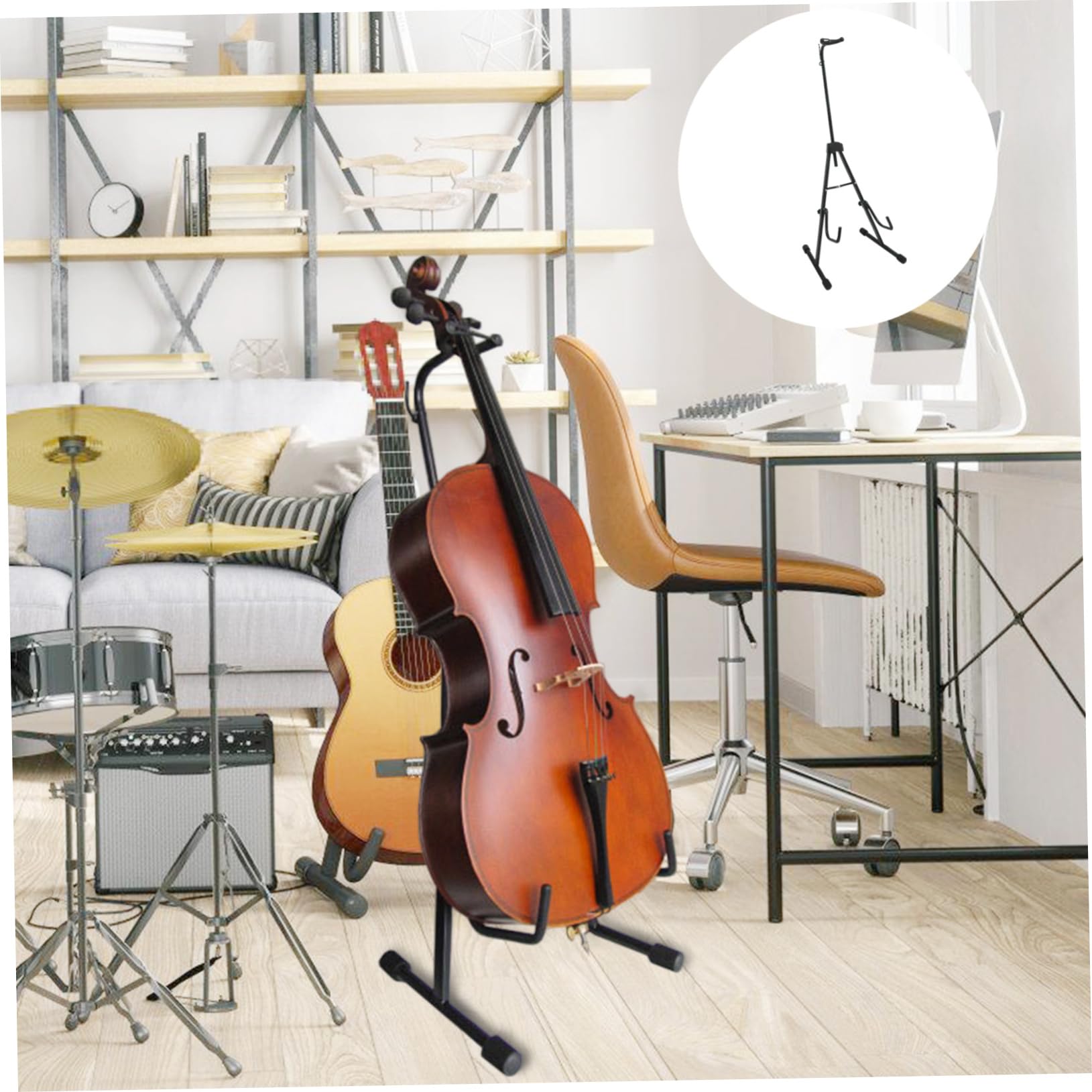 Yardwe 1pezzi Supporto Per Violoncello Pieghevole Accessorio Per Violoncello Presa Salda Protezione Pavimento Per Musicisti e Apprendisti