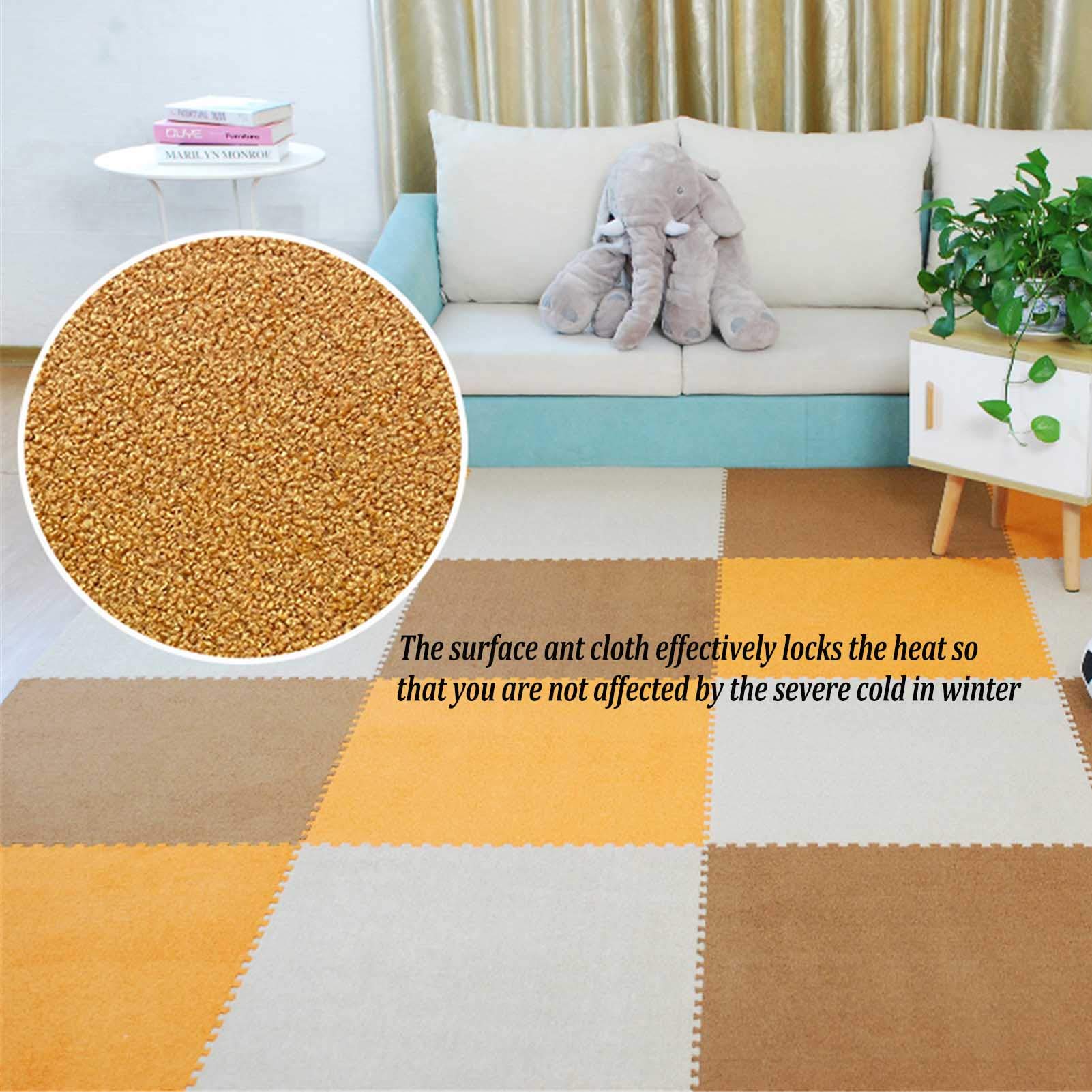 Tappetino in Schiuma da Gioco Puzzle per Bambini, Tappetini Striscianti in Peluche Spesso Adatti per Area Giochi per Bambini, Camera da Letto, Soggiorno, Palestra (23 "X 23"),Gray+Dark Gray,4