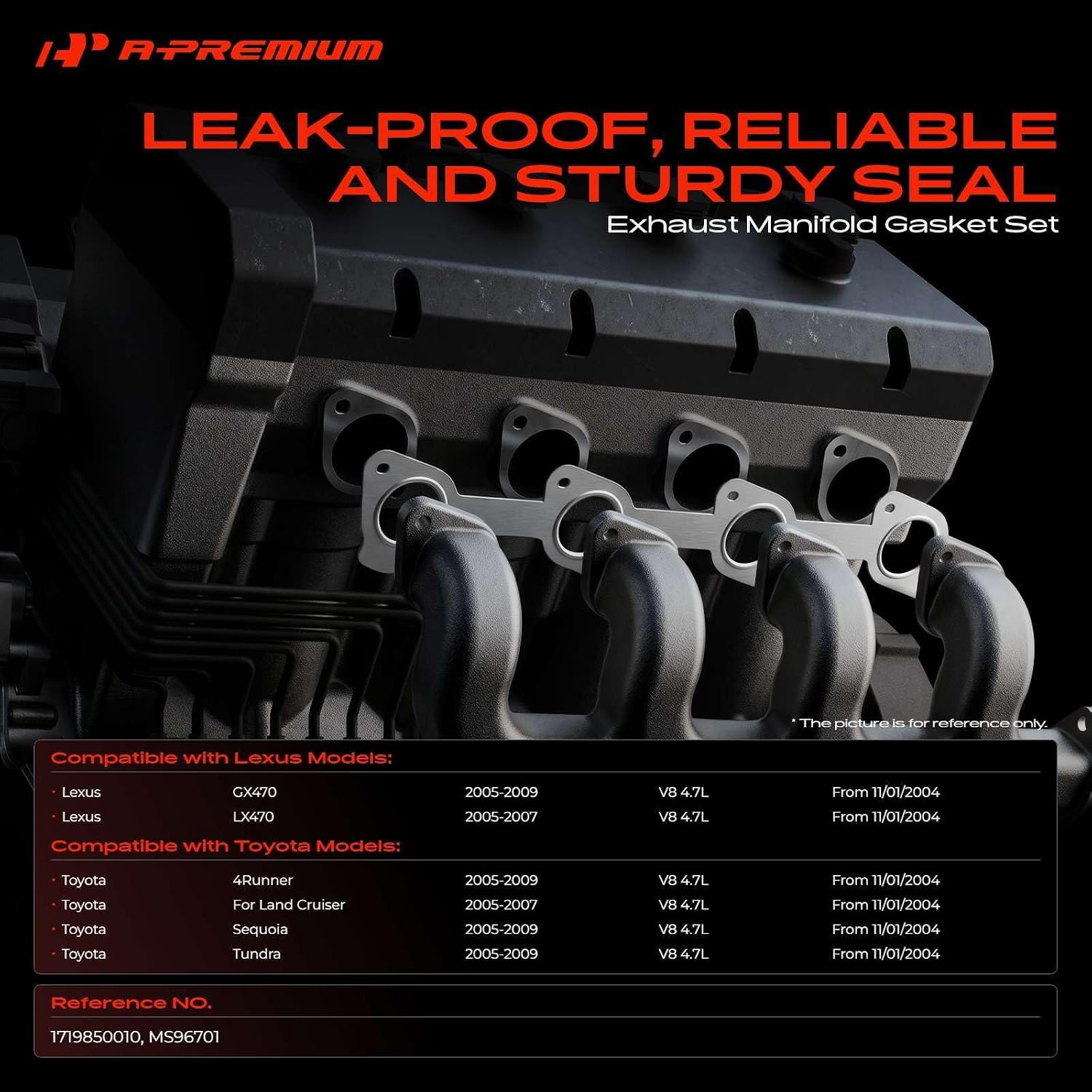 A-Premium Exhaust Manifold Gasket Set Compatible with Toyota