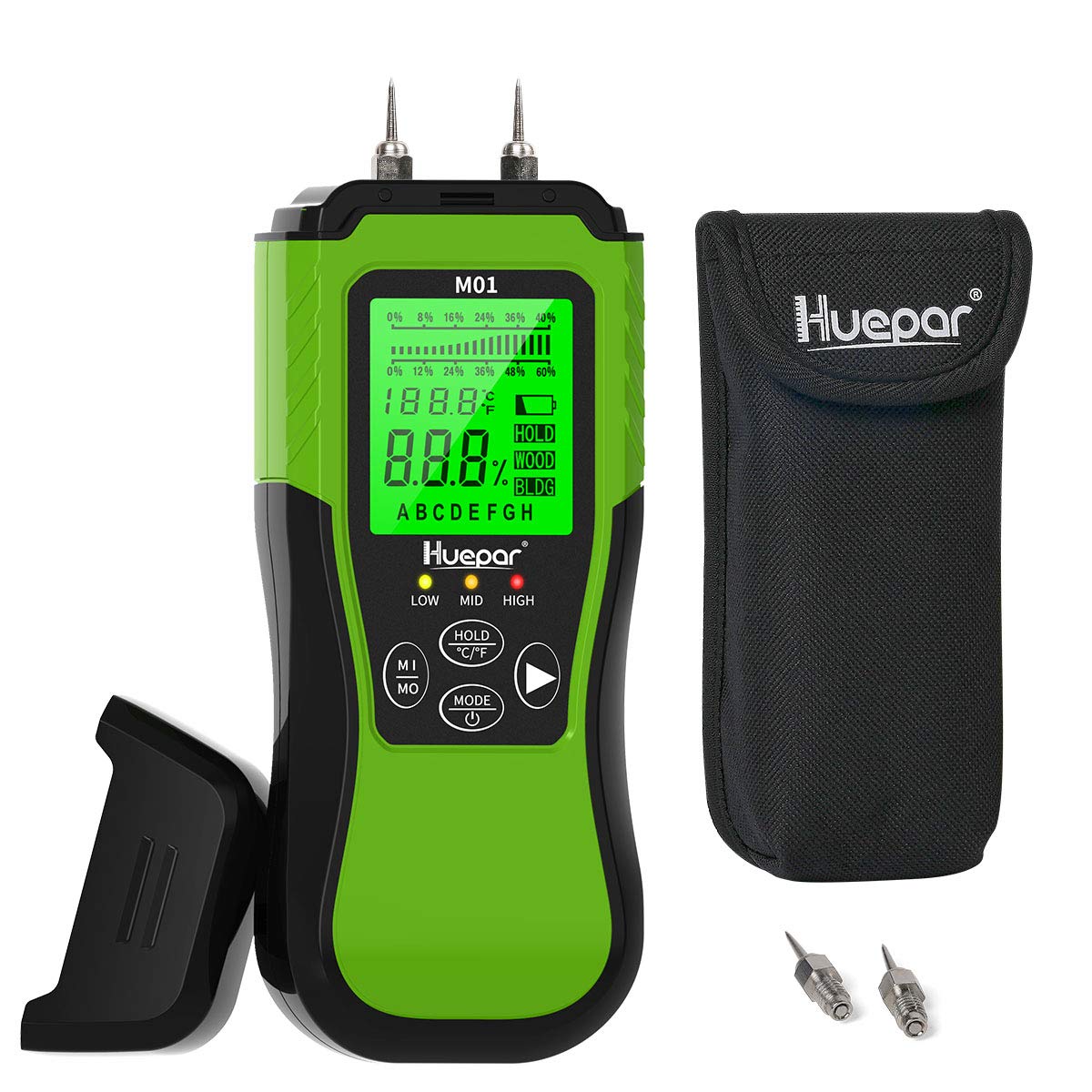 Buy Huepar Digital Wood Moisture Meter, PinType Water Leak Detector