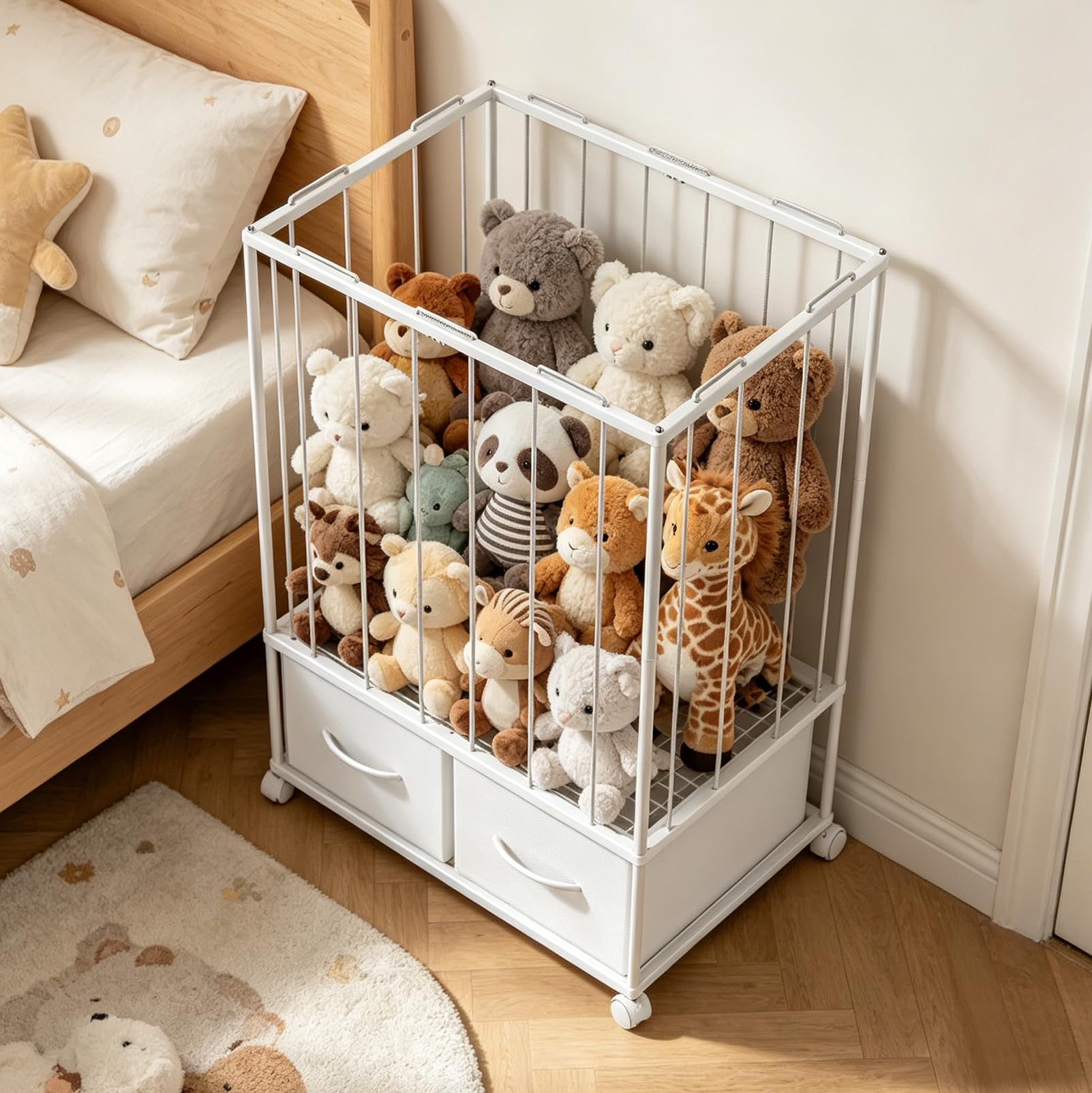Organizador de Peluches, con Cajones, para Guardar Juguetes de Peluche