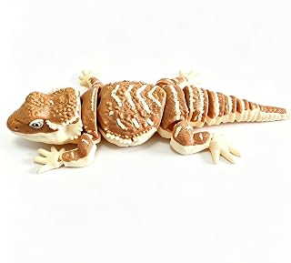 3D Printed Articulated Bearded Dragon Fidget Toy, Flexible Joint Realistic Lizard Figurine, Stress Relief Desktop Decor, Novelty Gift for Reptile Lovers, Kids & Adult Hobby Collectors