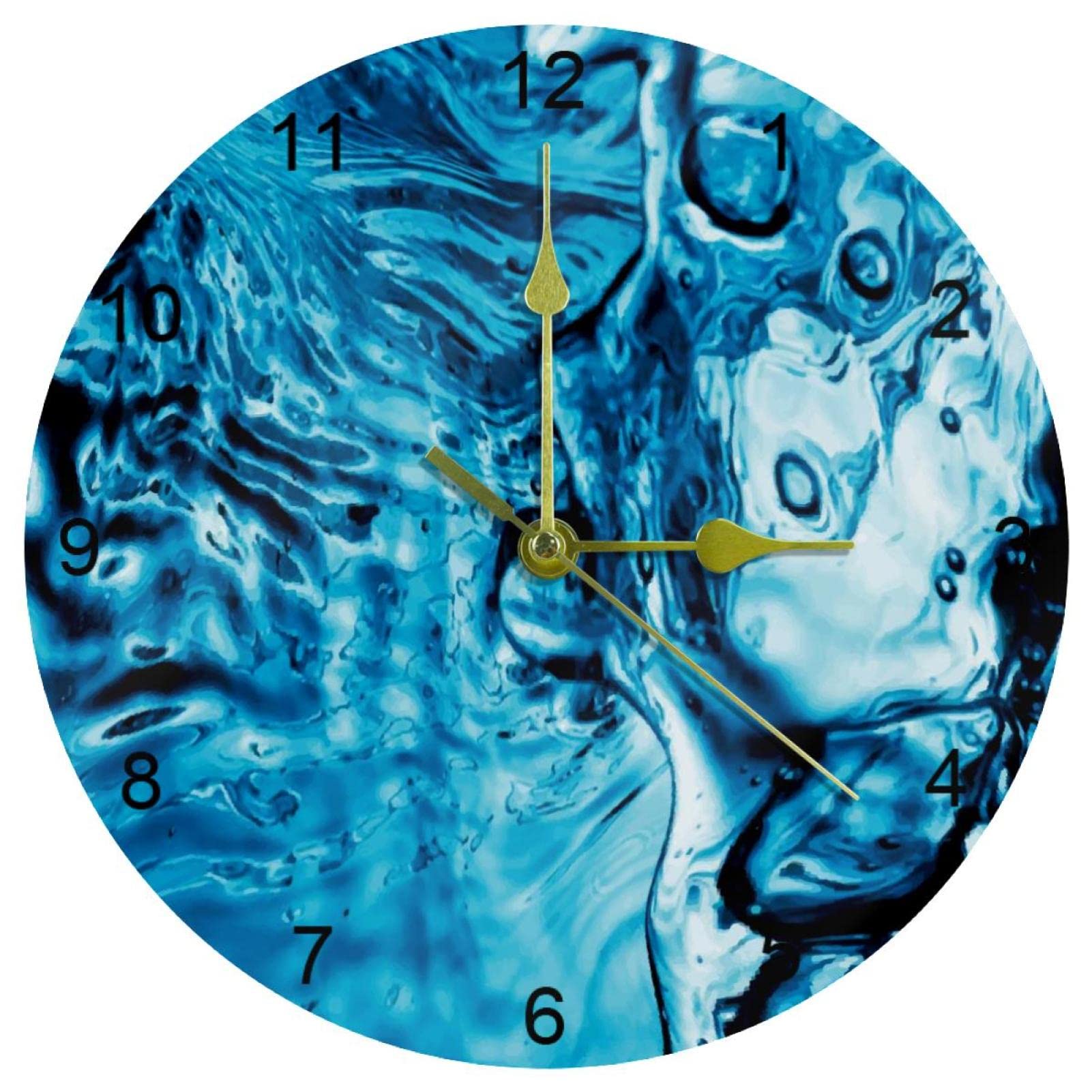 Horloge murale facile à lire et silencieuse bleu clair