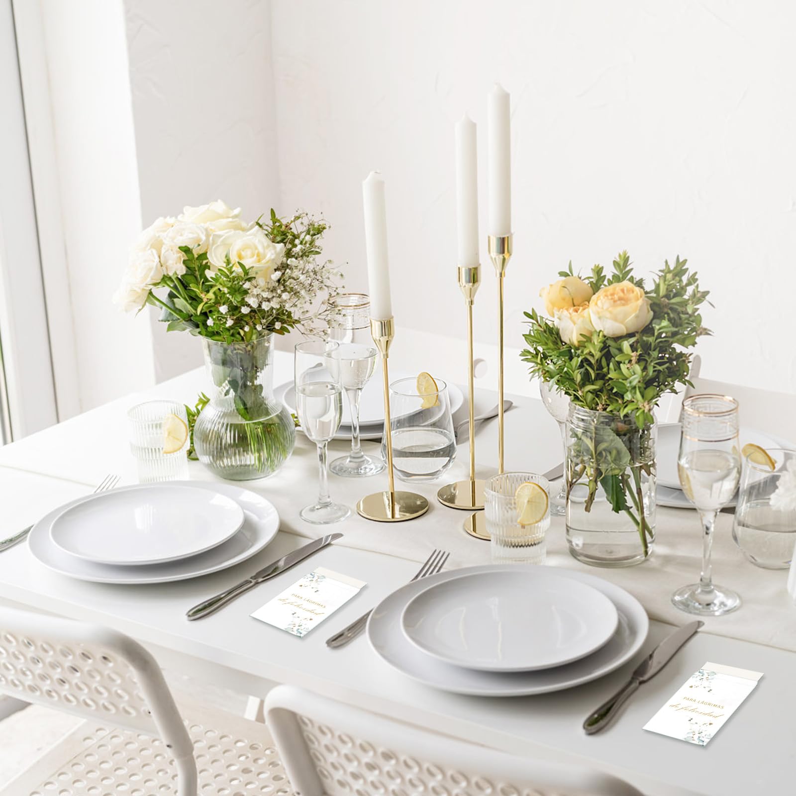 120 Pcs Lágrimas de Felicidad Boda Sobre para Pañuelos Detalles, Sobre para Pañuelos en Español para Bodas de Invitados, Detalles de Sobre de Toallas de Papel para Boda Fiesta (A)