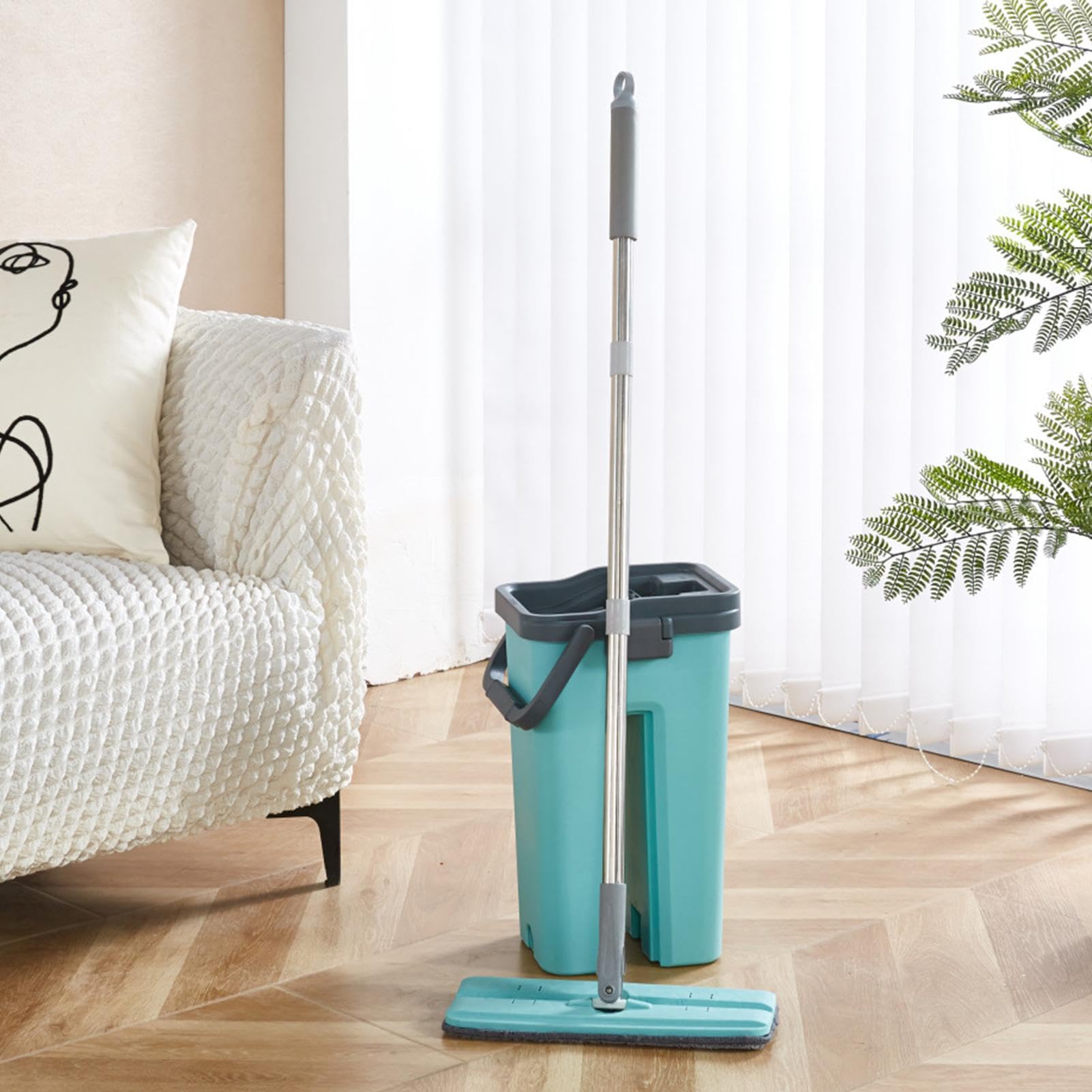 Lavapavimenti Per Legno Panni Secchio Facili Spolvera Pavimenti Domestici | Lavabile Panni Microfibra Umido Secco Lavabili Flessibili Riutilizzabili Per Casa, Cucina E Pavimenti
