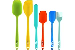 Espátulas de silicona para repostería MONGSEW – Set de 6 espátulas de cocina profesionales