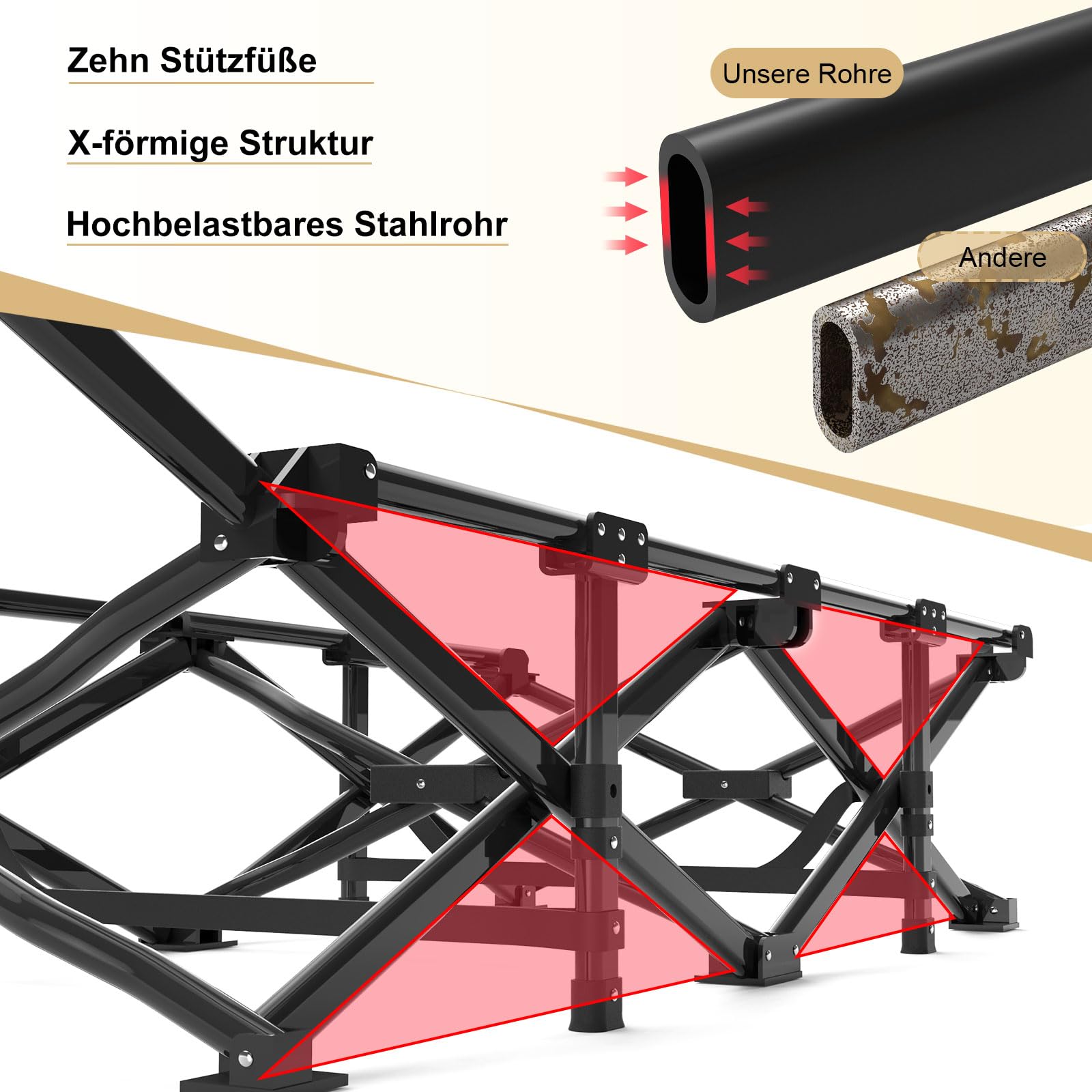 ATORPOK SHOP Campingbett feldbett klappbar, Extra Breit Faltbar Klappbett Feldbett Campingbett für Outdoor Garten Innen