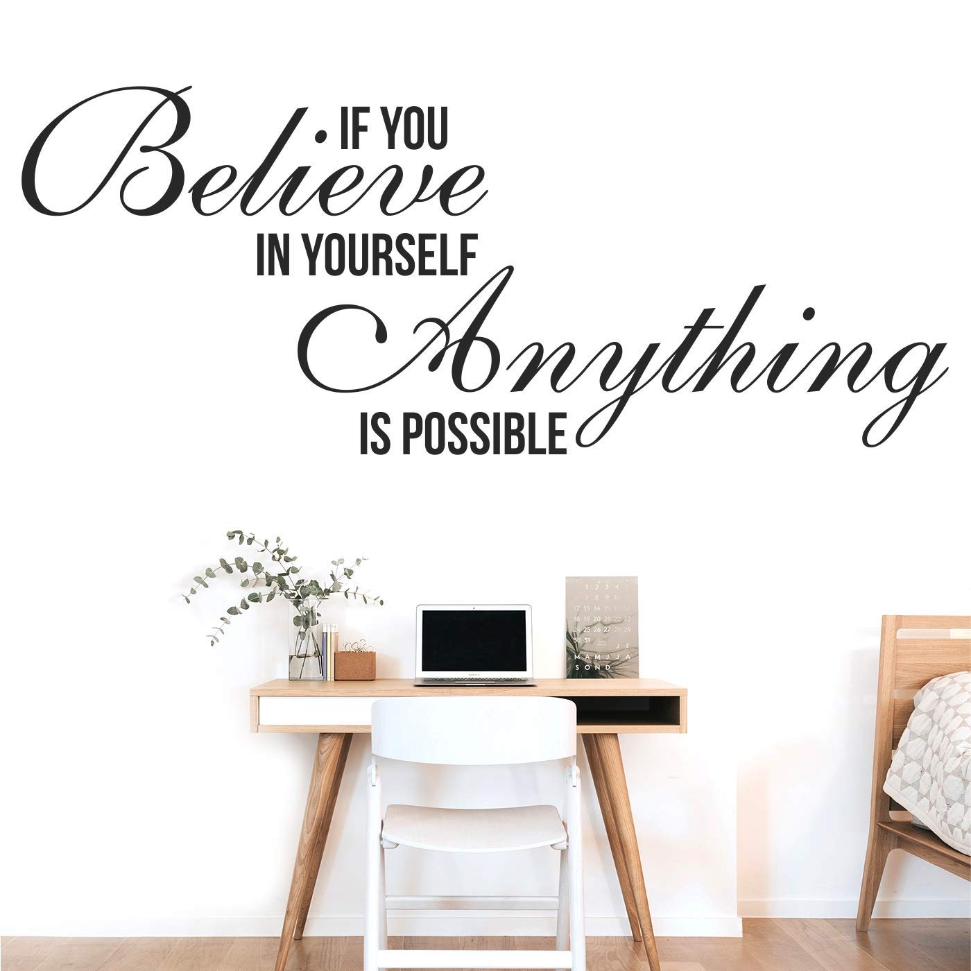 VVWV If You Believe in Yourself Wall Sticker, Vinyl Wall Sticker Home Bedroom Decor Office L x H 50 cm x 55cm