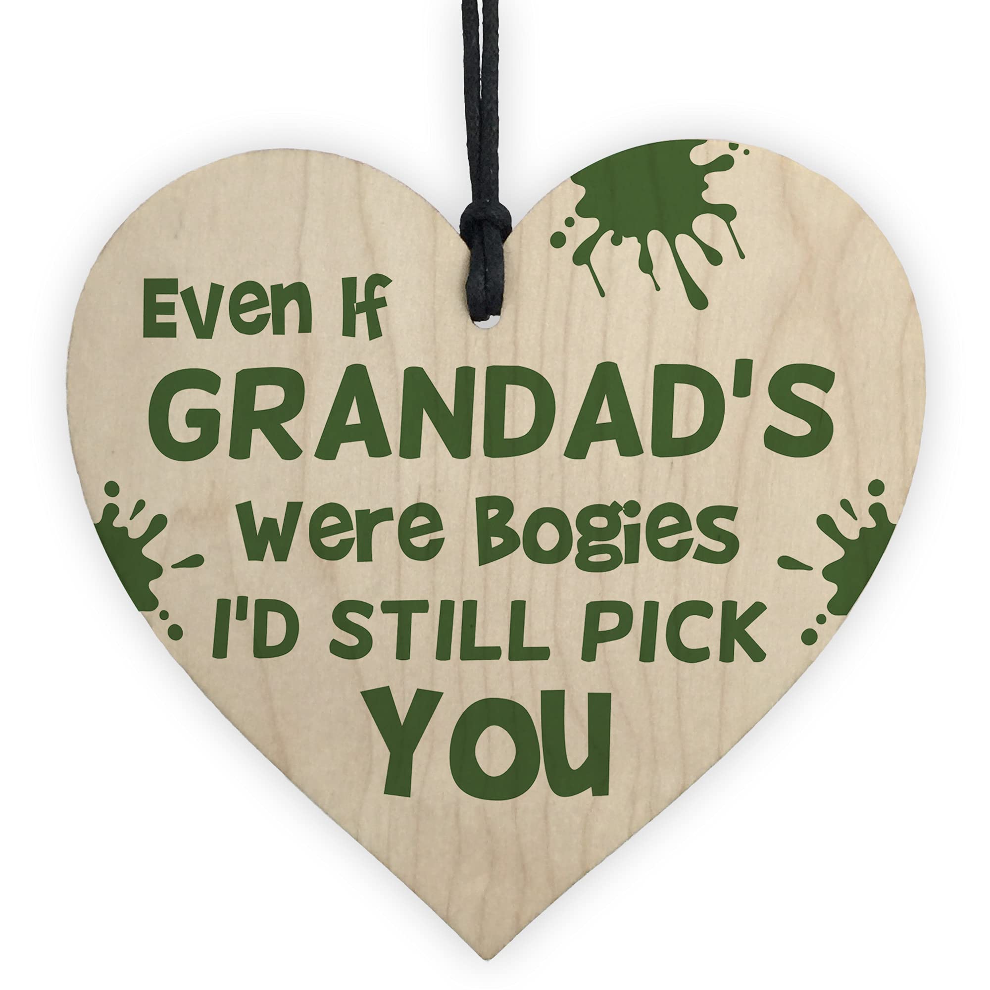 Red Ocean Funny Grandad Gifts Novelty Wooden Heart Birthday Gift For Grandad Gift For Him