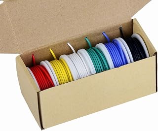 TUOFENG 20AWG Silicone Wire Kit - Flexible Tinned Copper Stranded 20 Gauge Wire, 6 Colors 23ft Each, -60°C to 200°C