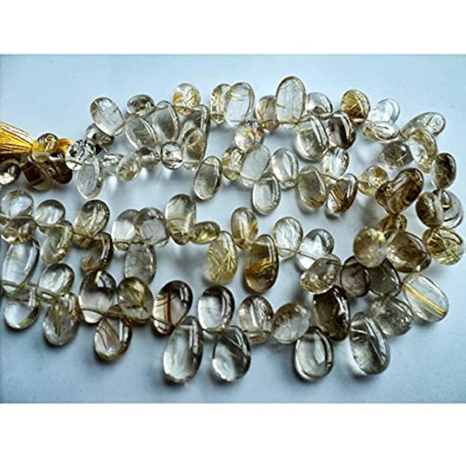 Quartz rutilé doré les perles gemmes idéales pour vos ateliers de bijoux d'été