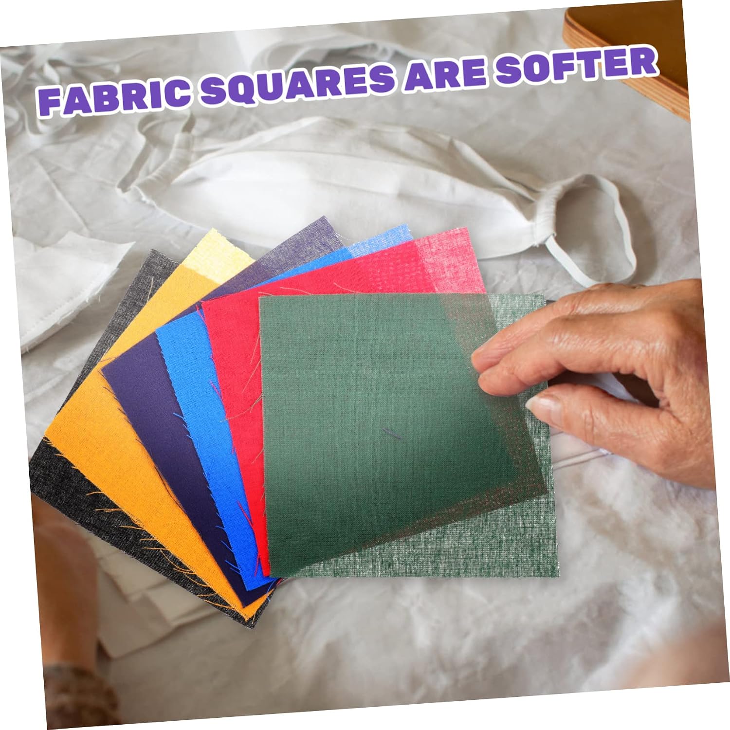 Uonlytech 100pcs Patchwork Fabric Squares Embroidery Cloth for Crafts Sewing Fabric Sheets Quilting DIY Craft Material