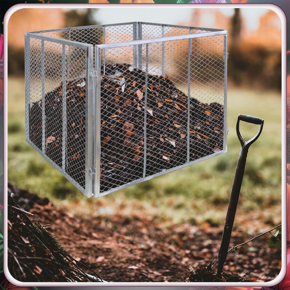 NATIV Compostbak Voor In De Tuin, 80 X 70 Cm, Met Deksel, Metalen 448 Liter Volume Draadcompostbak Eigen Compost Als Compostzeef Te Gebruiken Zilver Deksel 2327981994