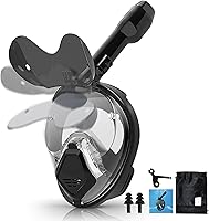 Vista 10 de Devilfish Full Face Snorkel Mask Adults, Dry Top System Snorkeling Set with Foldable Sunglasses, 180 Degree Panoramic View Snorkel Gear, Scuba
