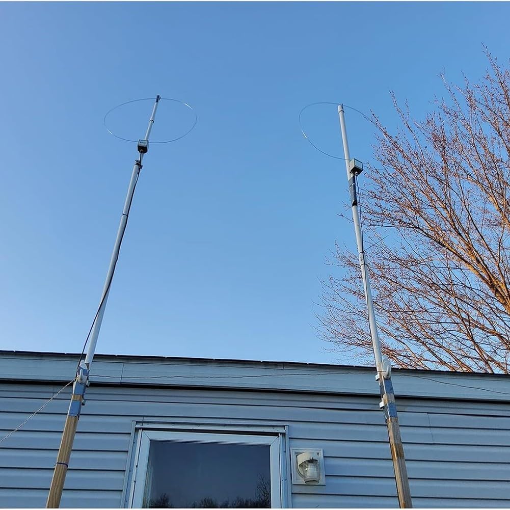 K-480WLA Antenne annulaire active plage complète 500K-1GHz 0-30dB gain pour Tecsun Sangean pour icom pour yaesu récepteur radio à onde courte avec charge Type-C (5 m)