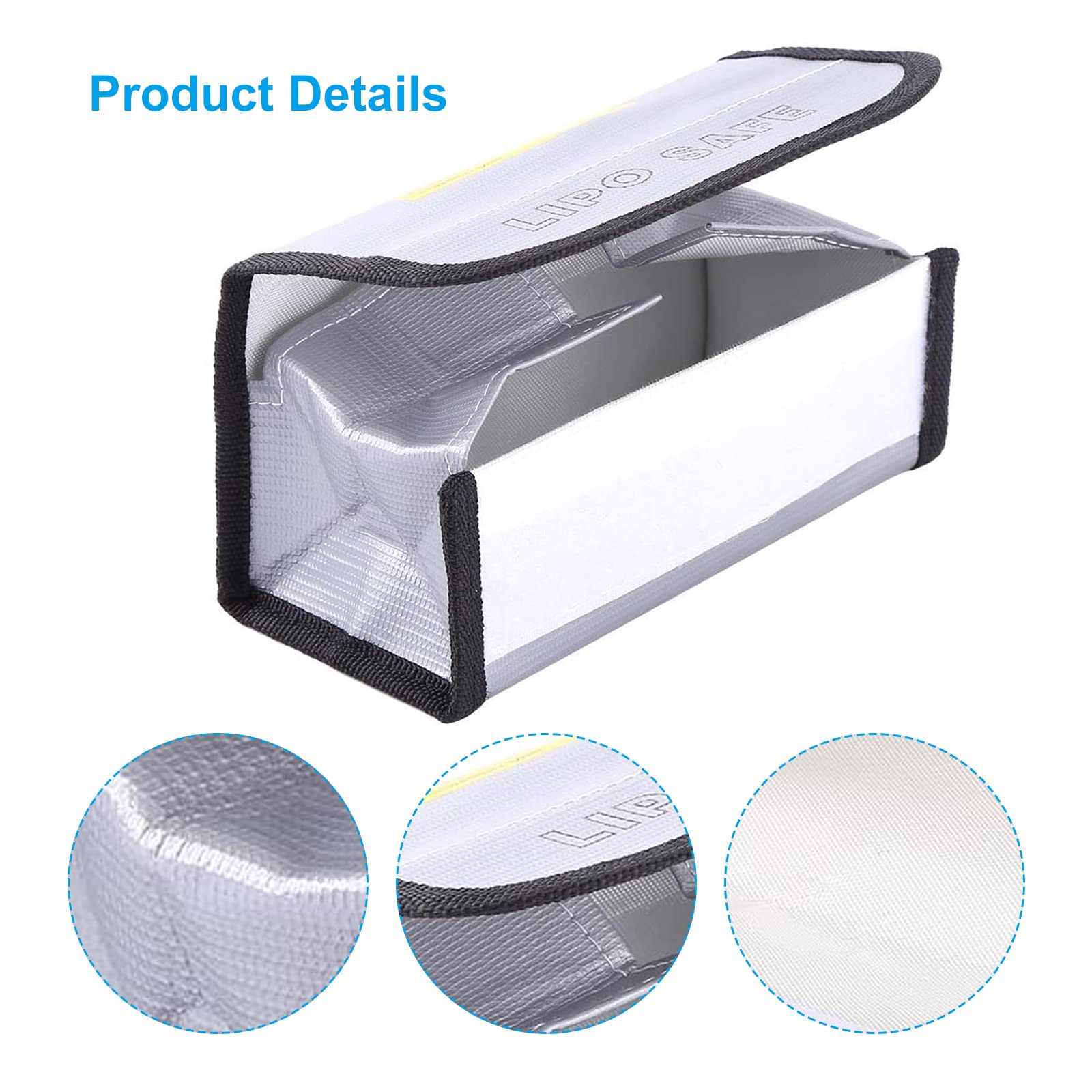 Borsa Sicurezza Per Batterie Lipo - 2 Pezzi Impermeabili E Antiesplosione 185x75x60mm | Per Droni, Power Bank, Auto