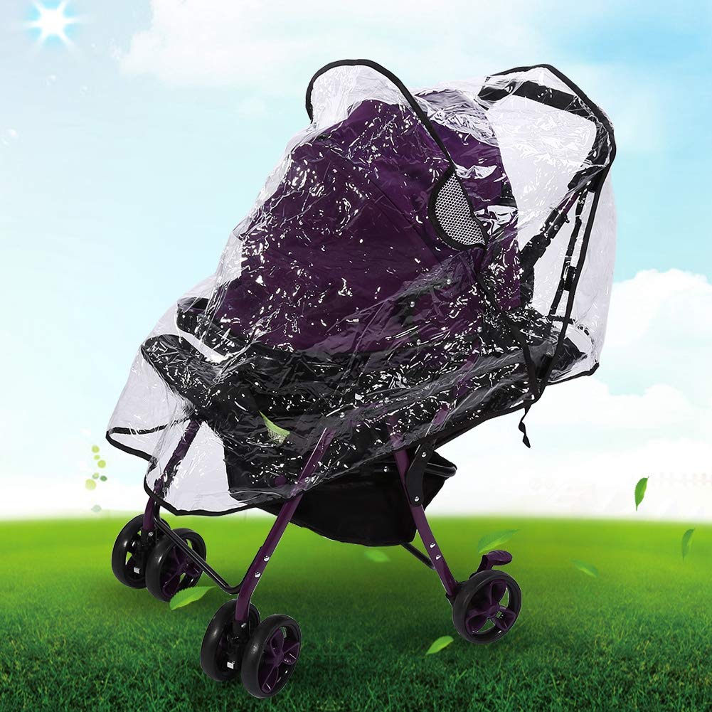 Clear Rain Wind Weather Cover Shield Protector with Ventilation for CHICCO Baby Child Strollers Joggers (Viaro Quick-Fold)
