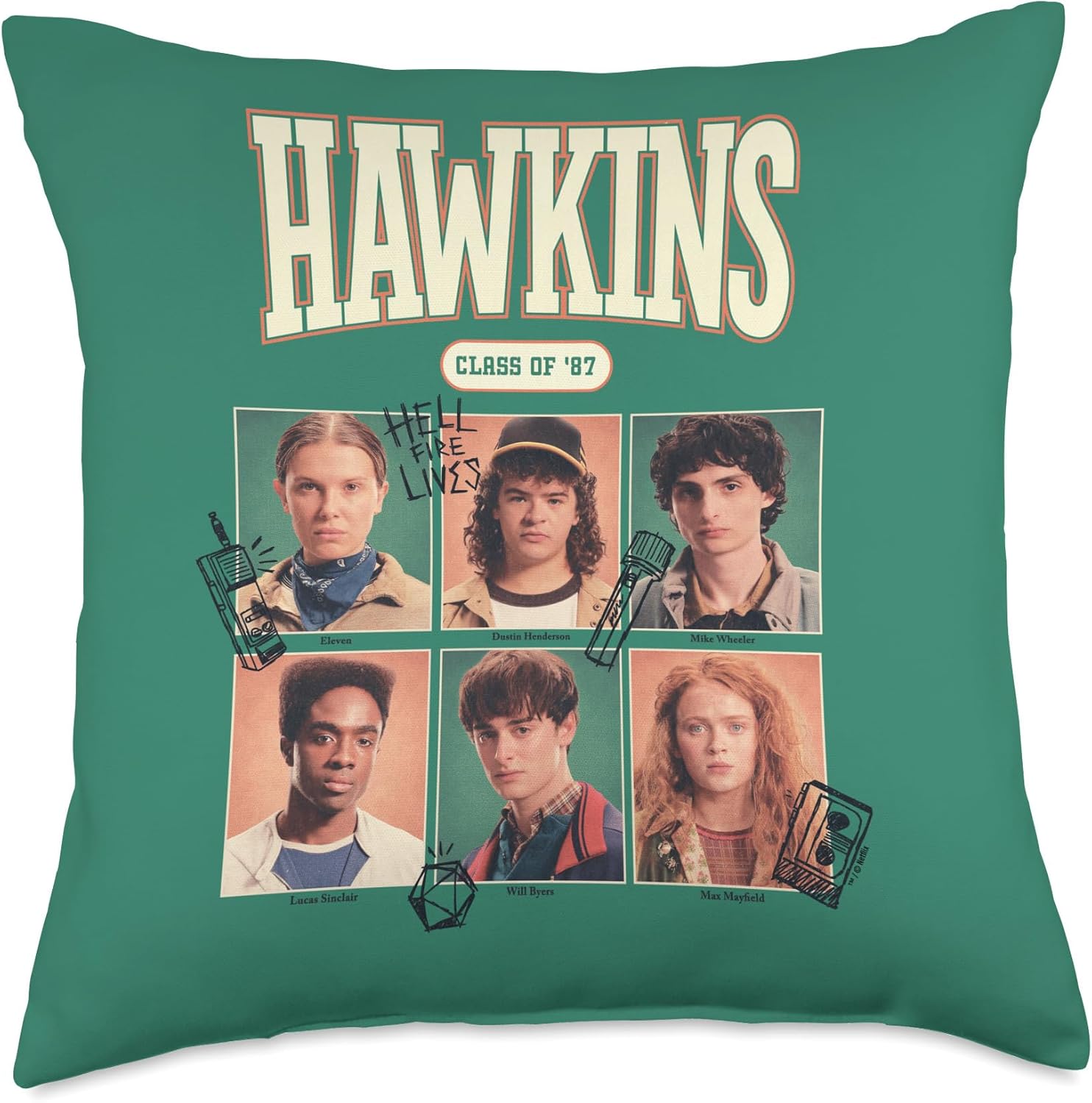Stranger Things Hawkins Class of 87 Officially Licensed Throw Pillow
