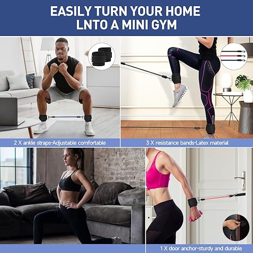 Miniatura 6 de Resistance Bands for Working Out Women Booty Bands for Working Out Women, Ankle Resistance Bands with Cuffs for Working Out Kickbacks and Glutes &