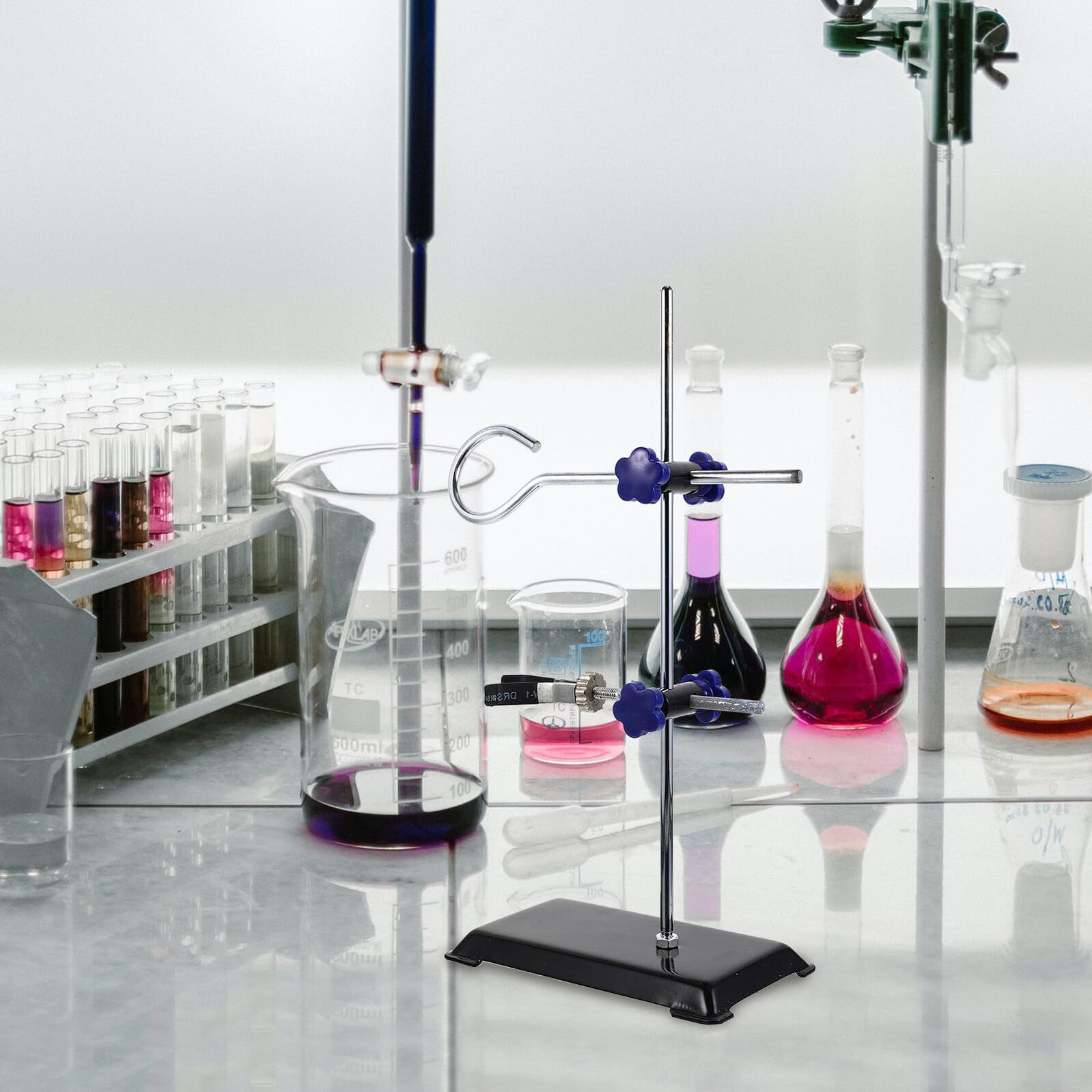 Cadre en Fer Miniature Portable et Robuste de 30 Cm pour Laboratoire, Plateforme de Support pour Matériel de Laboratoire Précis Plusieurs styles