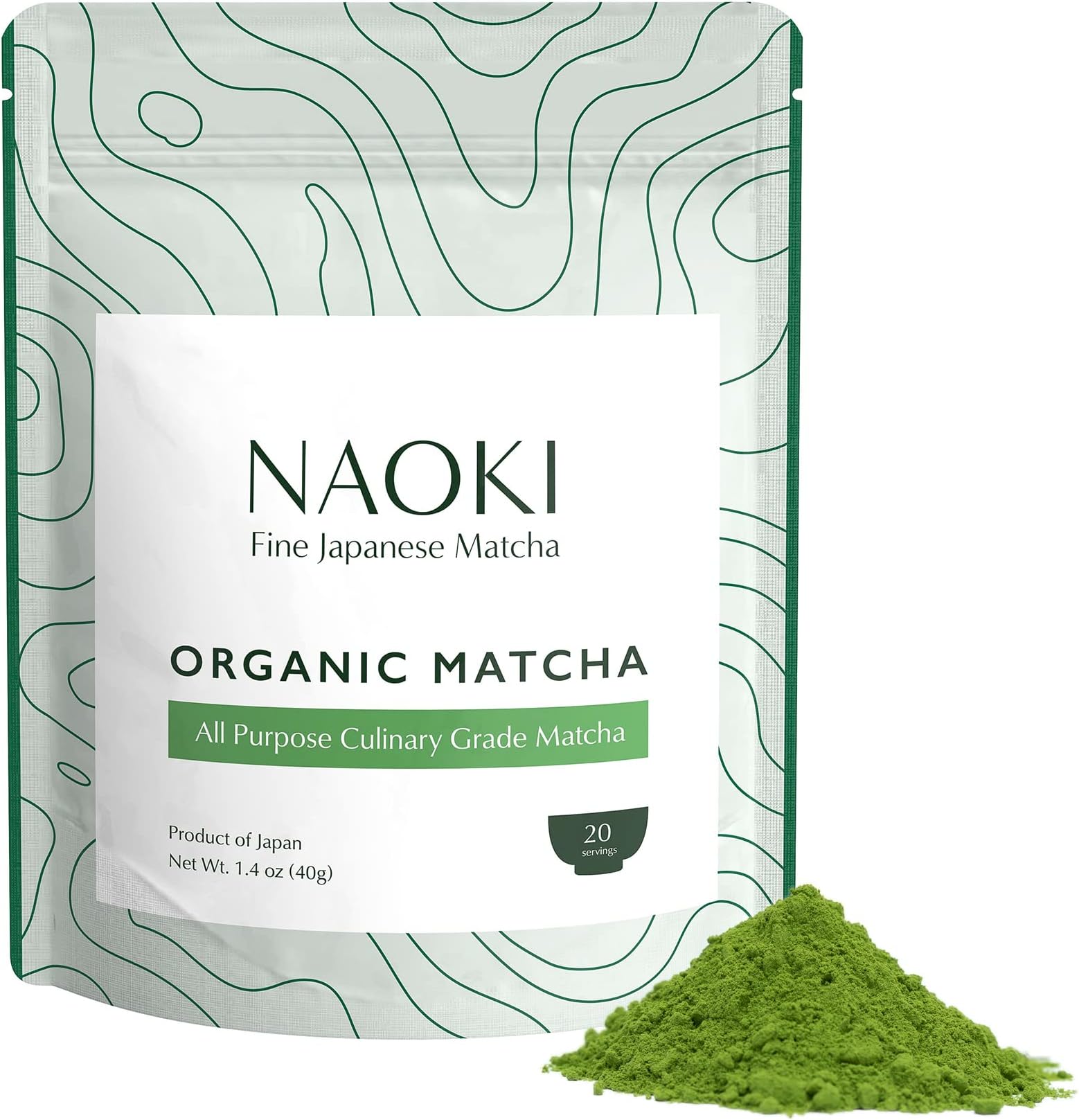 Naoki Matcha Organic All Purpose Blend - Authentic Japanese Culinary Grade Matcha Green Tea Powder from Japan (40g / 1.4oz)