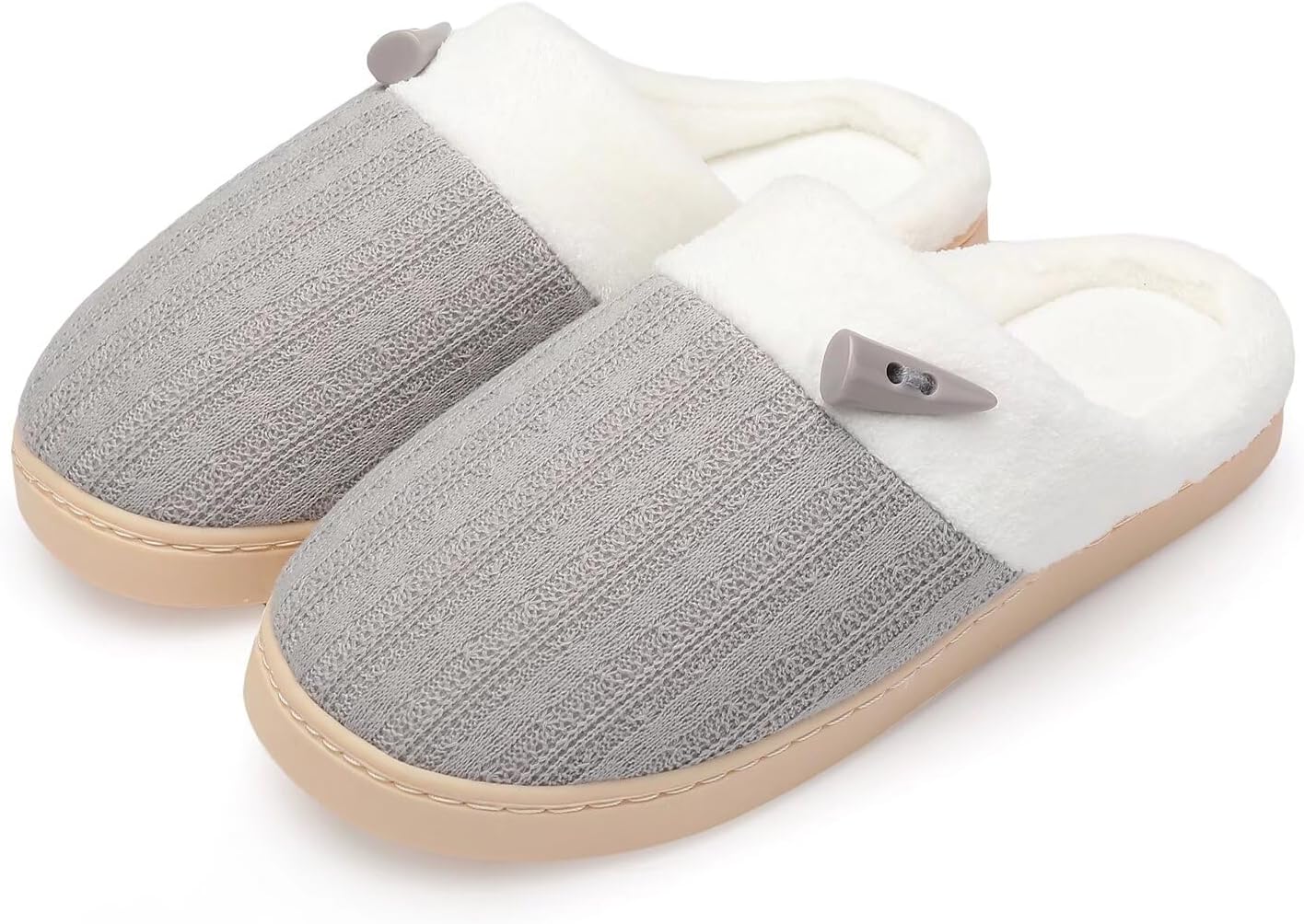 NineCiFun Women's Summer Slippers Scuff Comfy House Shoes Slip on Memory Foam Bedroom Slippers Indoor Outdoor Home Shoes with Soft Terry Lining