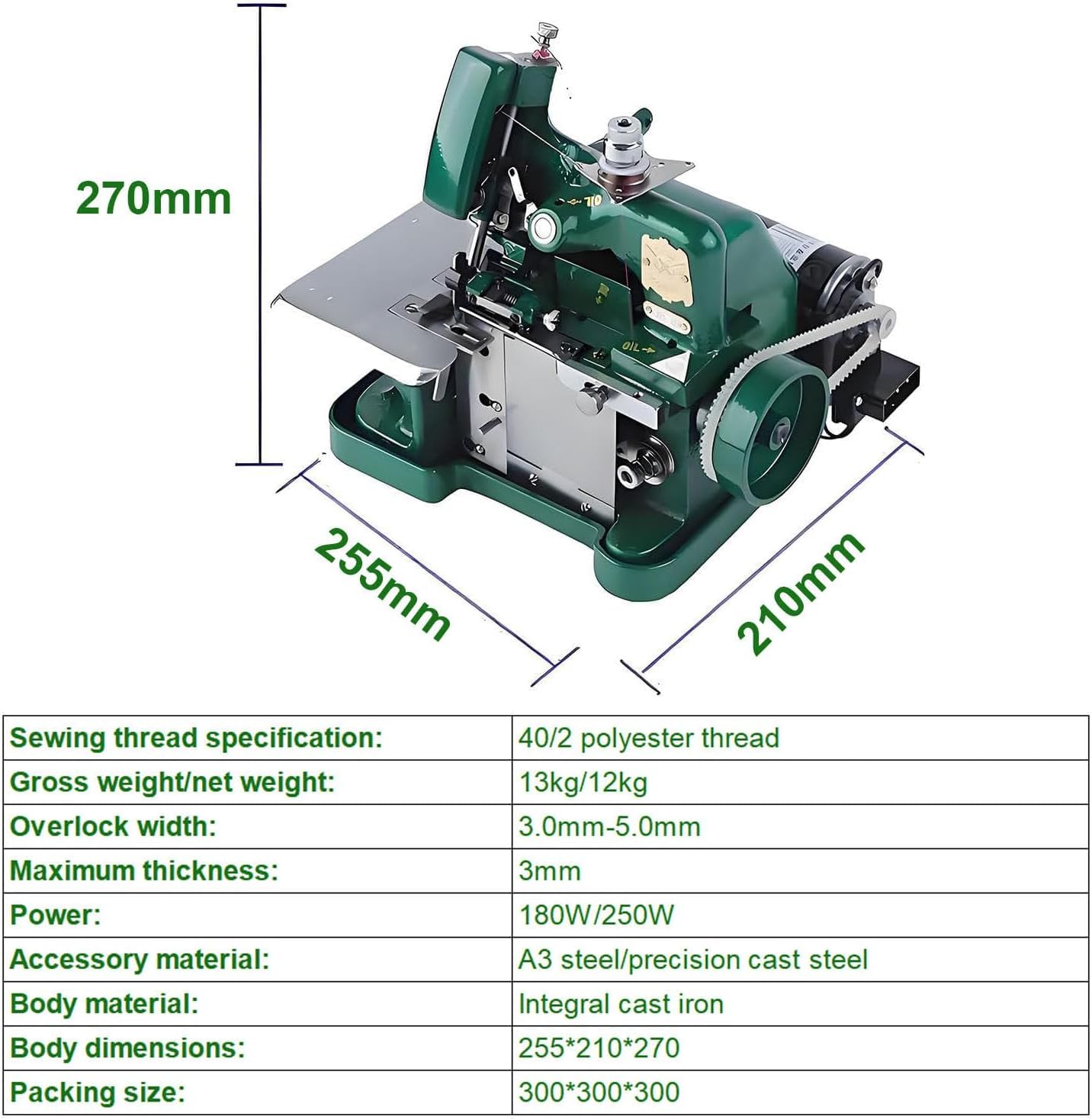 Macchina da Cucire con Telaio in Metallo e Kit di Accessori - Macchina da Cucire con Telaio in Metallo, Strumento Professionale per overlock, per Tessuti a Maglia, Jeans