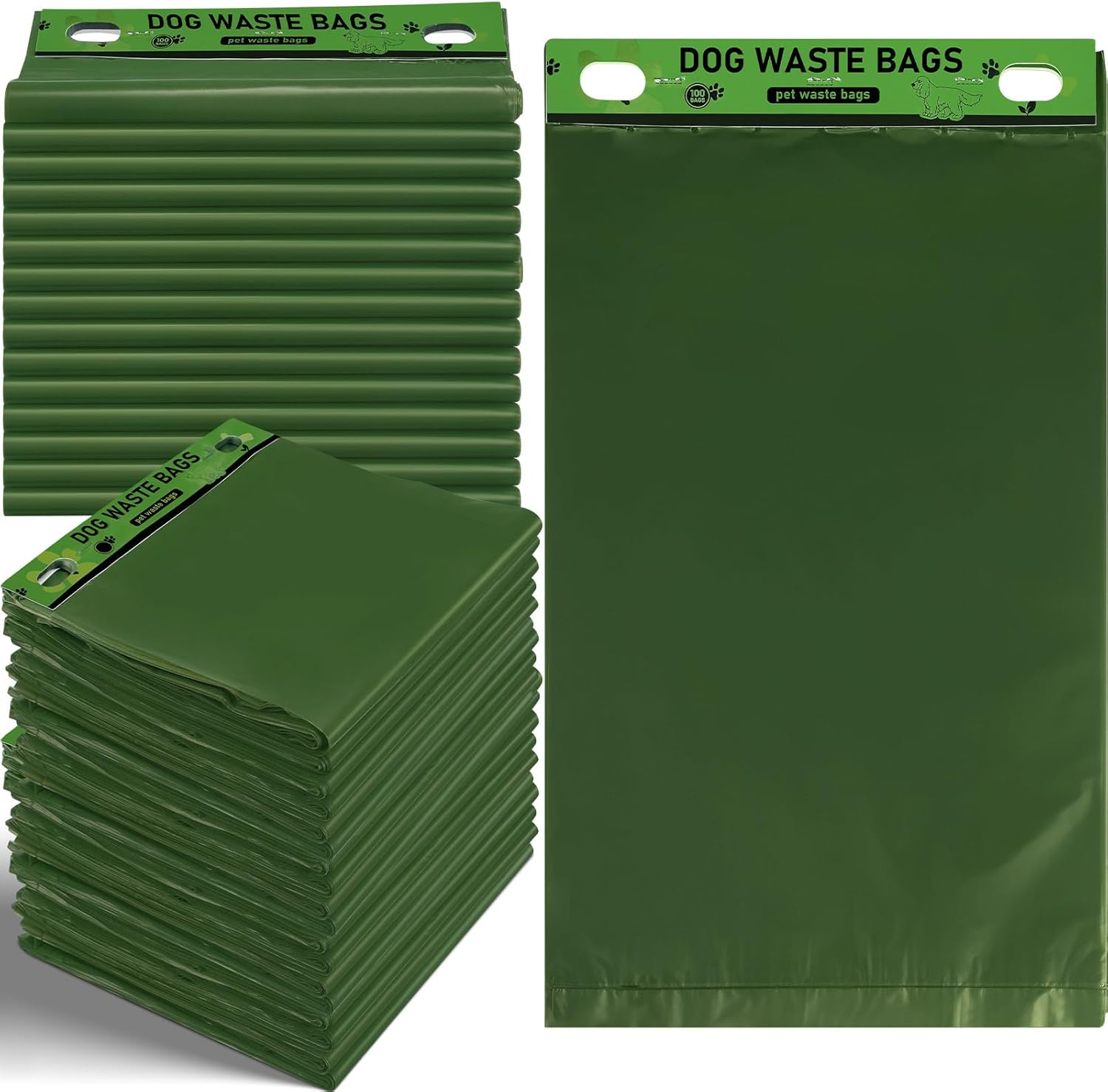 Ireer 5000 Pcs 50 Counts Pet Waste Bags Bulk, Dog Bags with Fit Hang Hole Easy Single Pull for Parks, Hoas Residential Use, Dog Waste Station, Compatible with Poop Station Dispensers (Green)