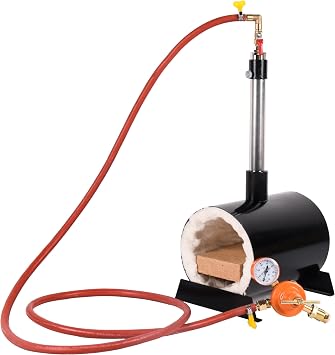 Forge Furnace with Single Burners, Extensive Capacity, Oval Propane Forges for Blacksmithing, Suitable for Artist Hobby Beginner Friendly DIY Knife Making Tool Farriers Furnace
