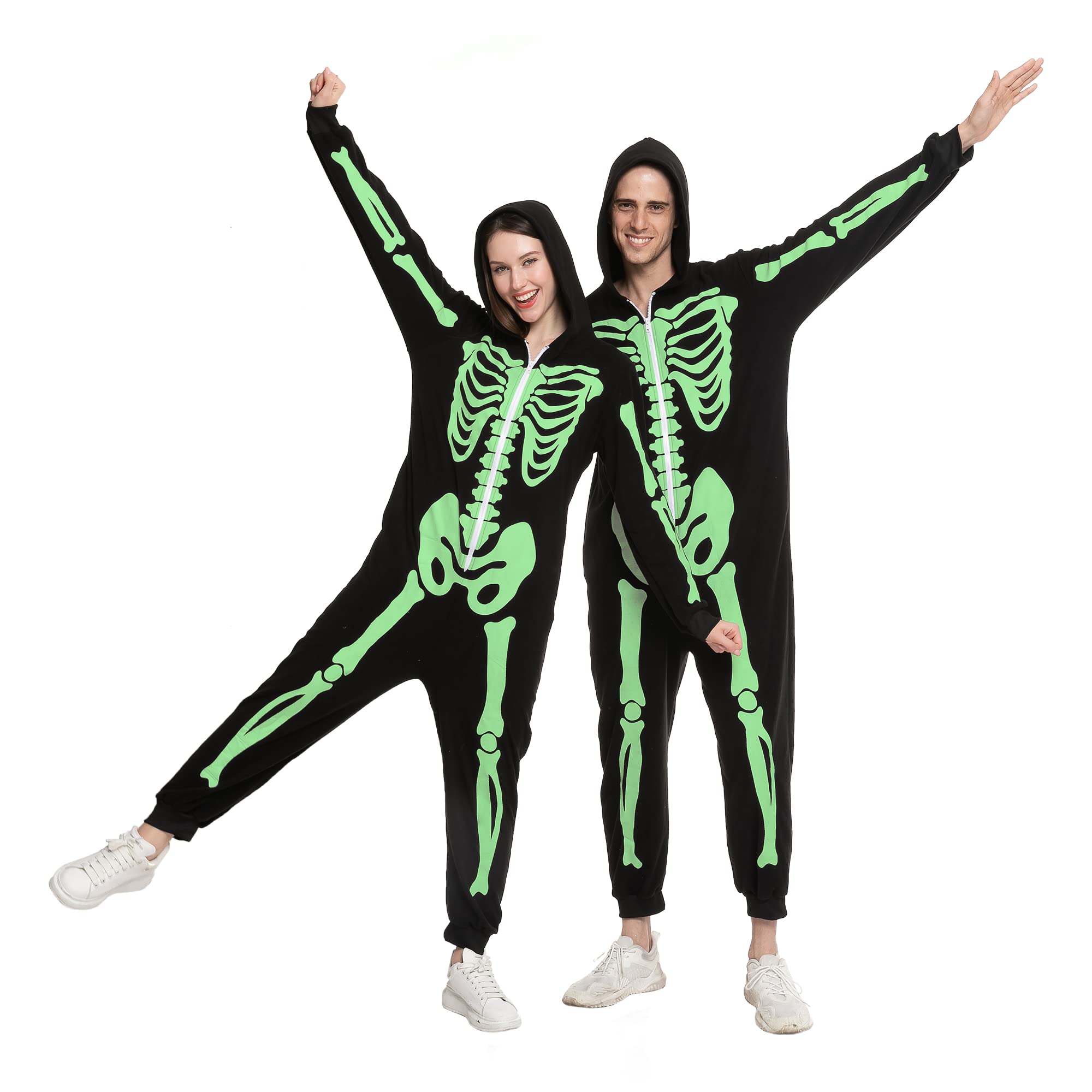 Adult Men Skeleton Family Matching Pajama Onesie (Glow in the Dark)-XL-image-44