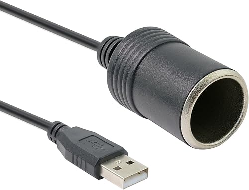 Miniatura 3 de ARECORD Adaptador USB a 12 V CC - USB A macho a encendedor de cigarrillos de coche, convertidor de corriente hembra (salida máxima 12V 0.8A)