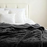 Vista 70 de Genteele Manta de Tiro Sherpa Súper Suave Reversible Ultra Lujosa de Felpa, 40 x 50 pulgadas, Negro/Gris