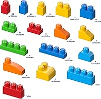 Vista 6 de MEGA BLOKS First Builders - Juego de juguetes de bloques para niños pequeños, bolsa de construcción deluxe con 150 piezas y almacenamiento, juego