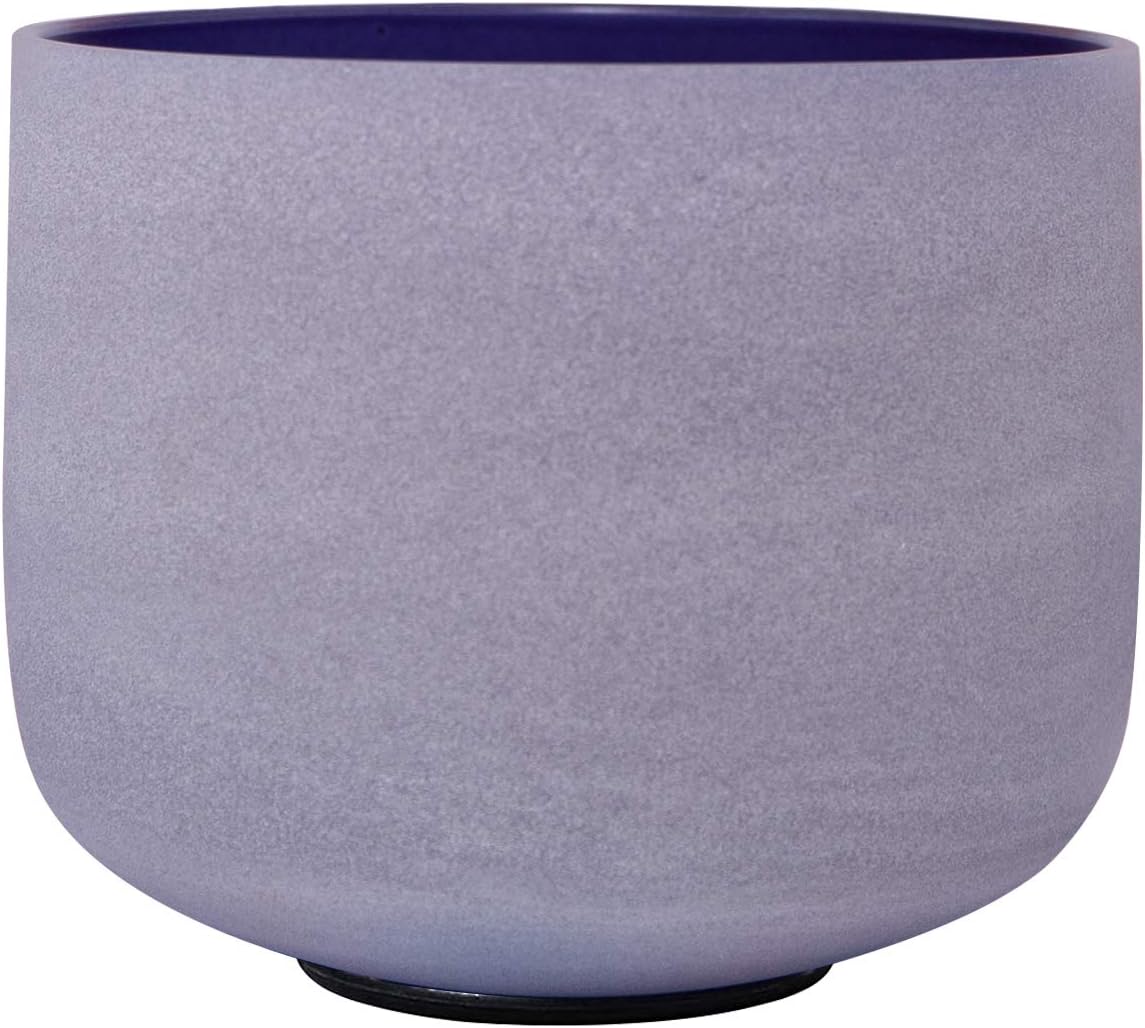 Indigo Colored Frosted A Third Eye Chakra Quartz Crystal Singing Bowl 8 inch mallet & o-ring included