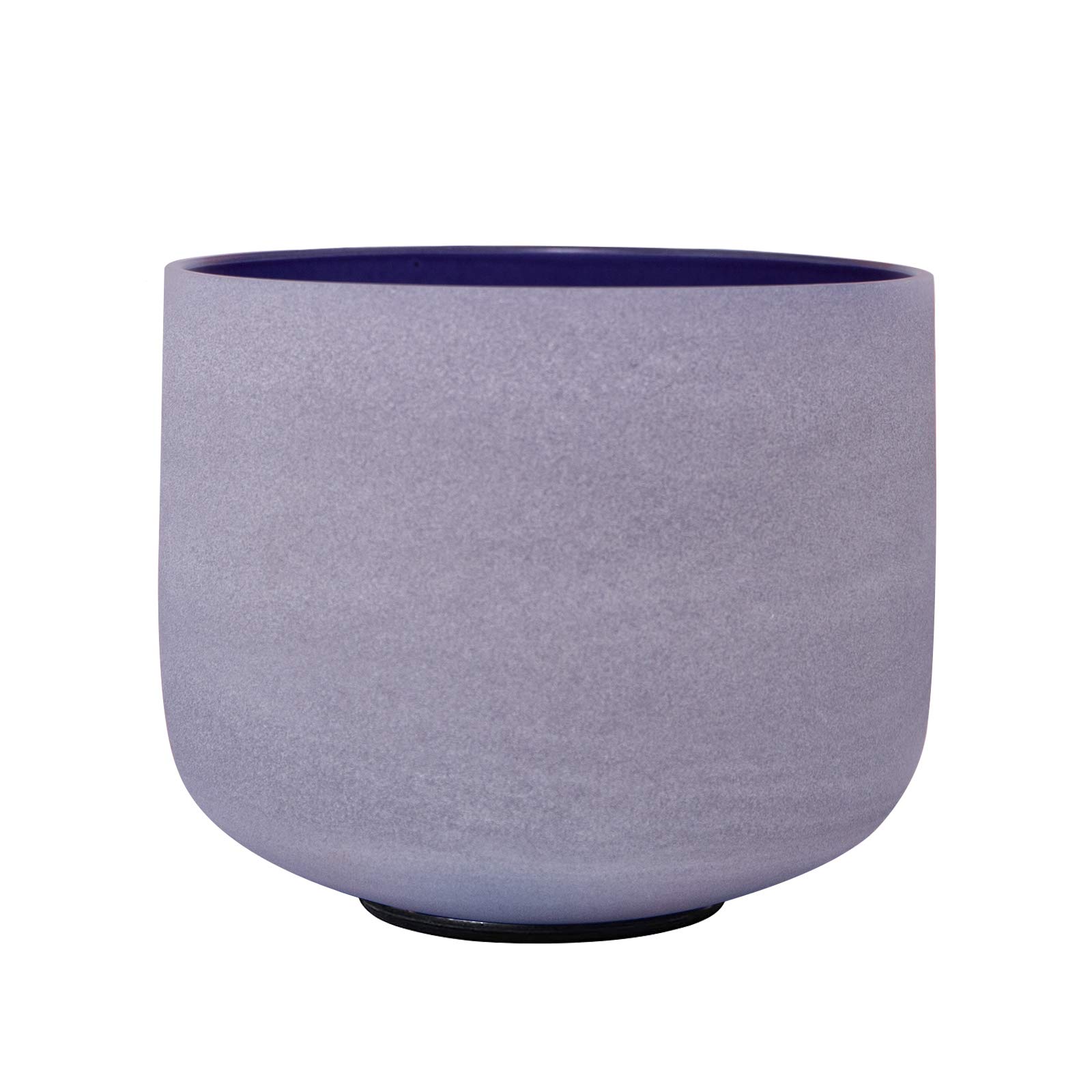 432Hz Perfect Pitch A 3rd Eye Chakra Indigo Colored Frosted Quartz Crystal Singing Bowl 8 inch mallet & o-ring included