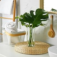 Vista 6 de WDHODEC Floreros para flores, 18 piezas, jarrón cilíndrico de vidrio transparente de 6 y 8 pulgadas, portavelas de huracán, pilar flotante, centro