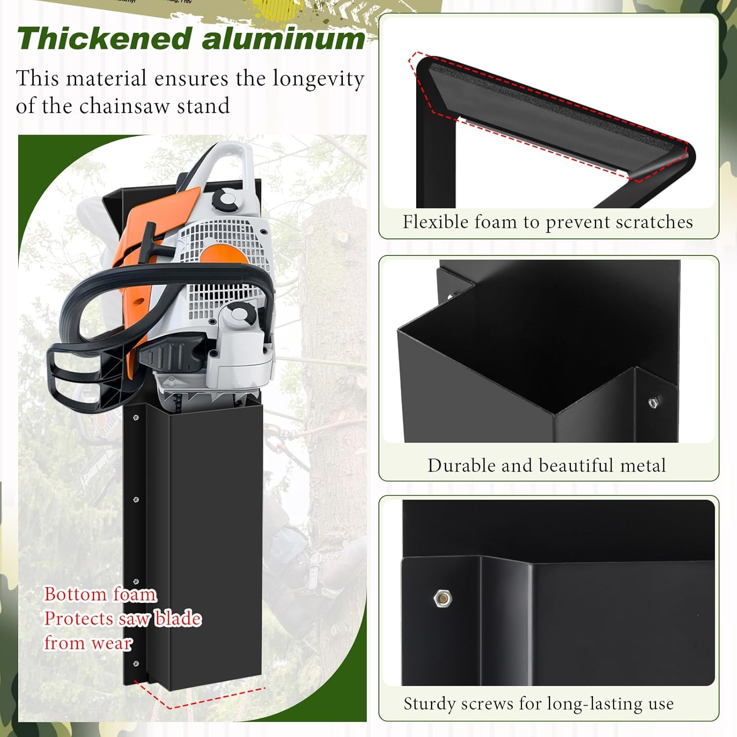 Lasnten Chainsaw Scabbard Chainsaw Holder Mount Tree Cutting Equipment Logging Tools Bucket Truck Accessories Protective Cover for Chainsaws Safe Storage Accessory Universal Fit Measuring 31" Long