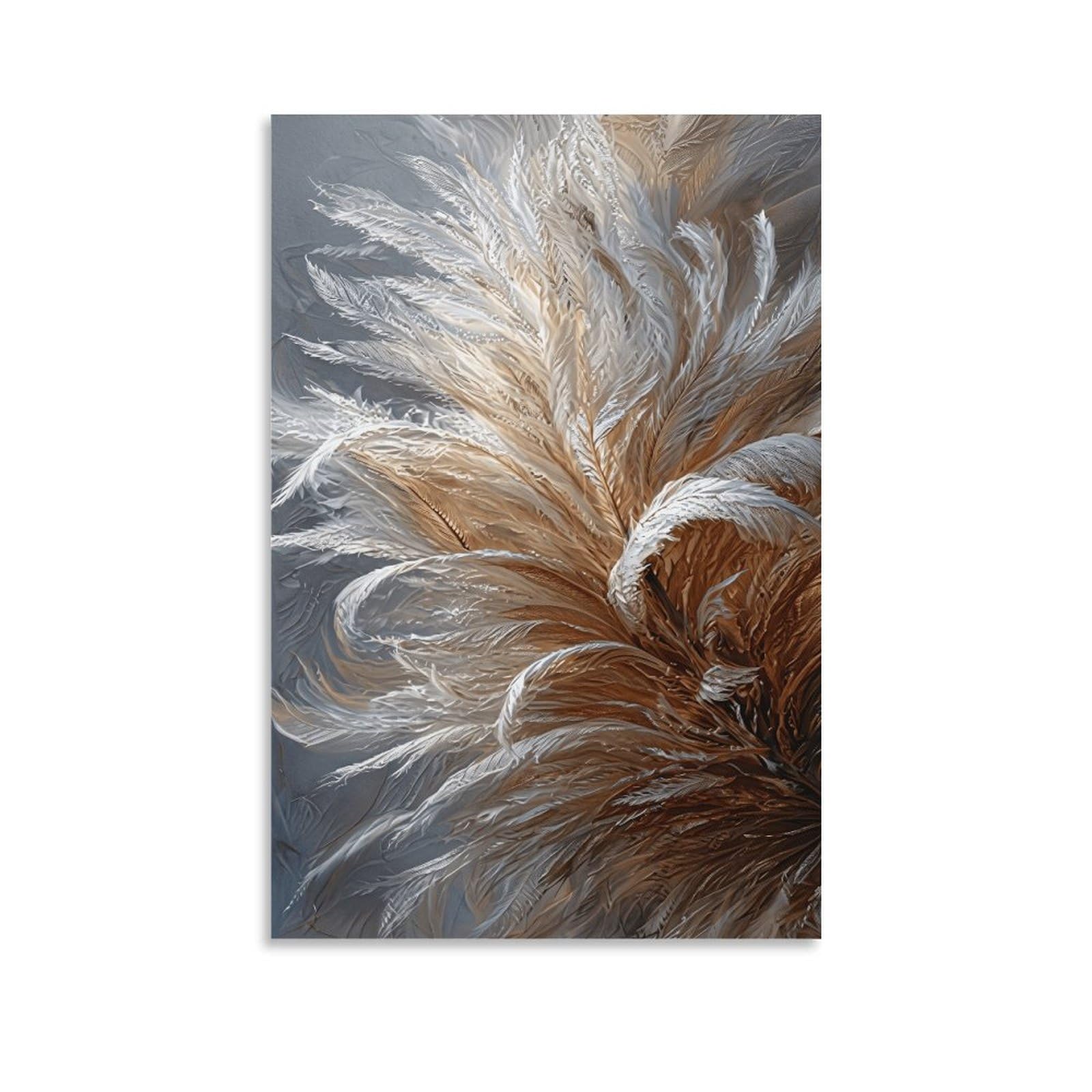 XPASHIQWC Pampas Grass Feathers Poster Artwork Giclee Canvas Prints Modern Canvas Wall Art Picture Wall Hanging for Living Room Bedroom Home Decorations 20x30inch(50x75cm)