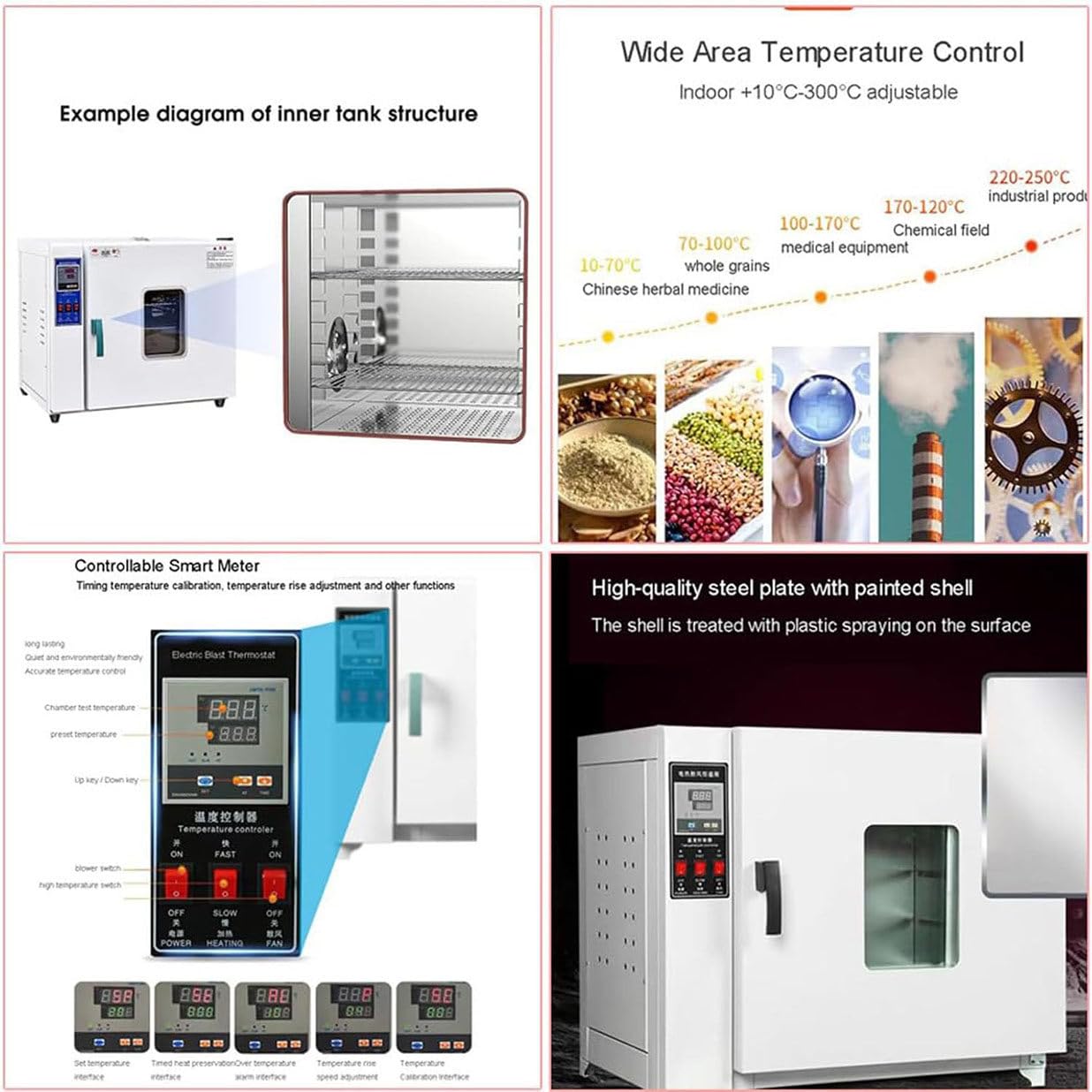 Laboratoryjny piec konwekcyjny, szybkowar o stałej temperaturze, regulacja temperatury do laboratoriów przemysłowych, regulowana prędkość wentylatora, do utwardzania i suszenia, 16 l